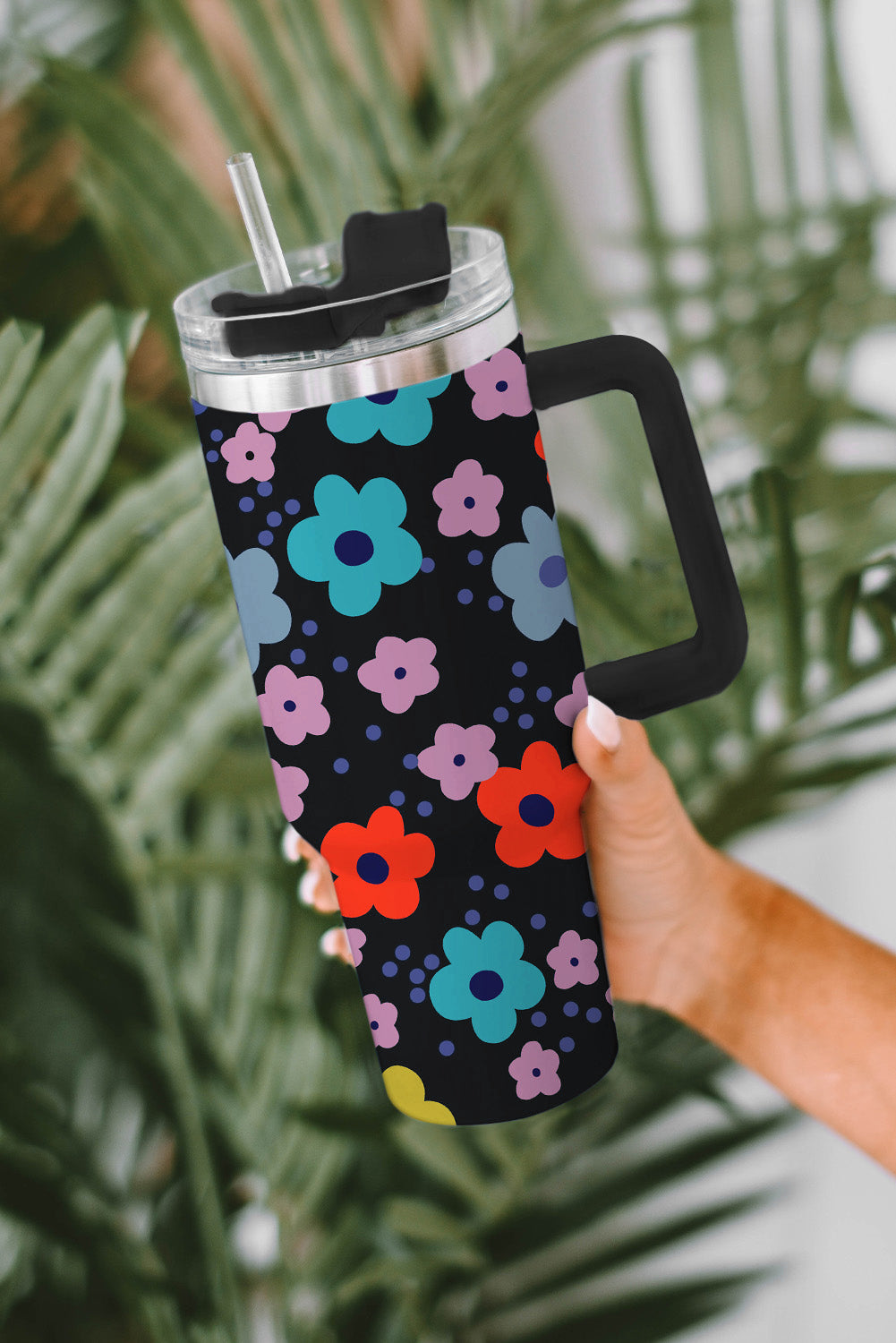 Multicolor Cute Floral 304 Stainless Tumbler Thermos Cup Tumblers JT's Designer Fashion