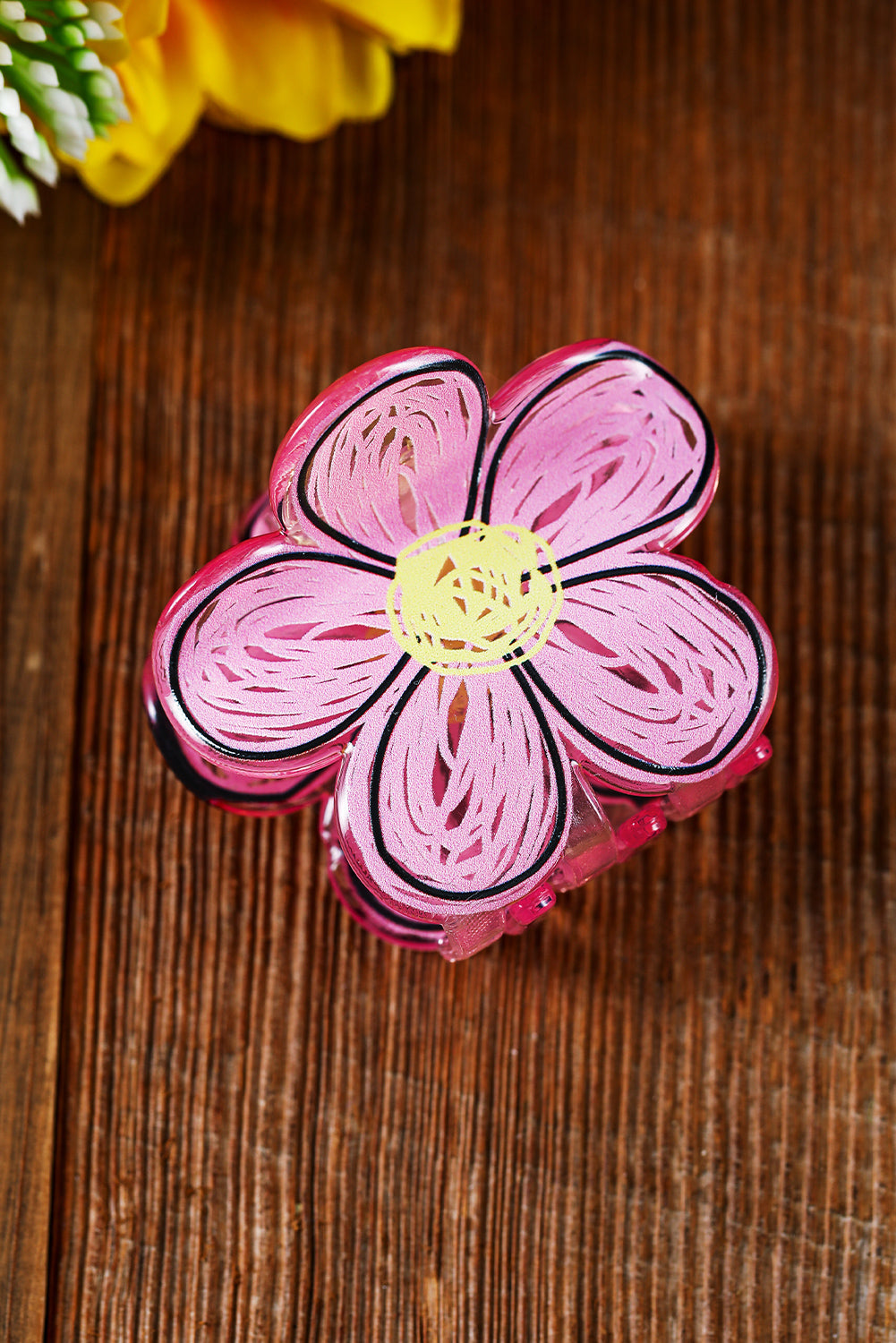 Pink Flower Shape Claw Hairpin Headwear JT's Designer Fashion