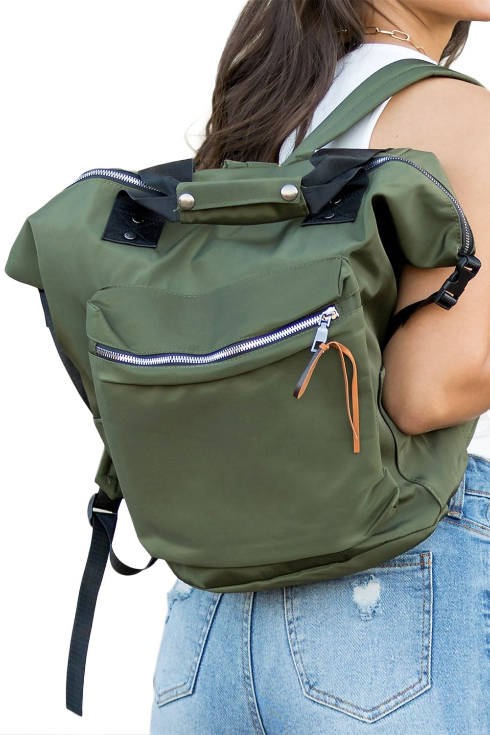 Green Multi-pockets Large Capacity Backpack 24*15*40cm Backpacks JT's Designer Fashion