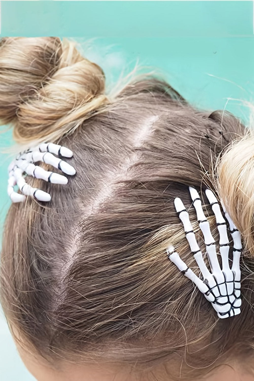 Bright White Skeleton Hand Halloween Hair Clip Headwear JT's Designer Fashion