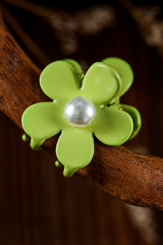 Light Green Pearl Flower Hair Clip Headwear JT's Designer Fashion