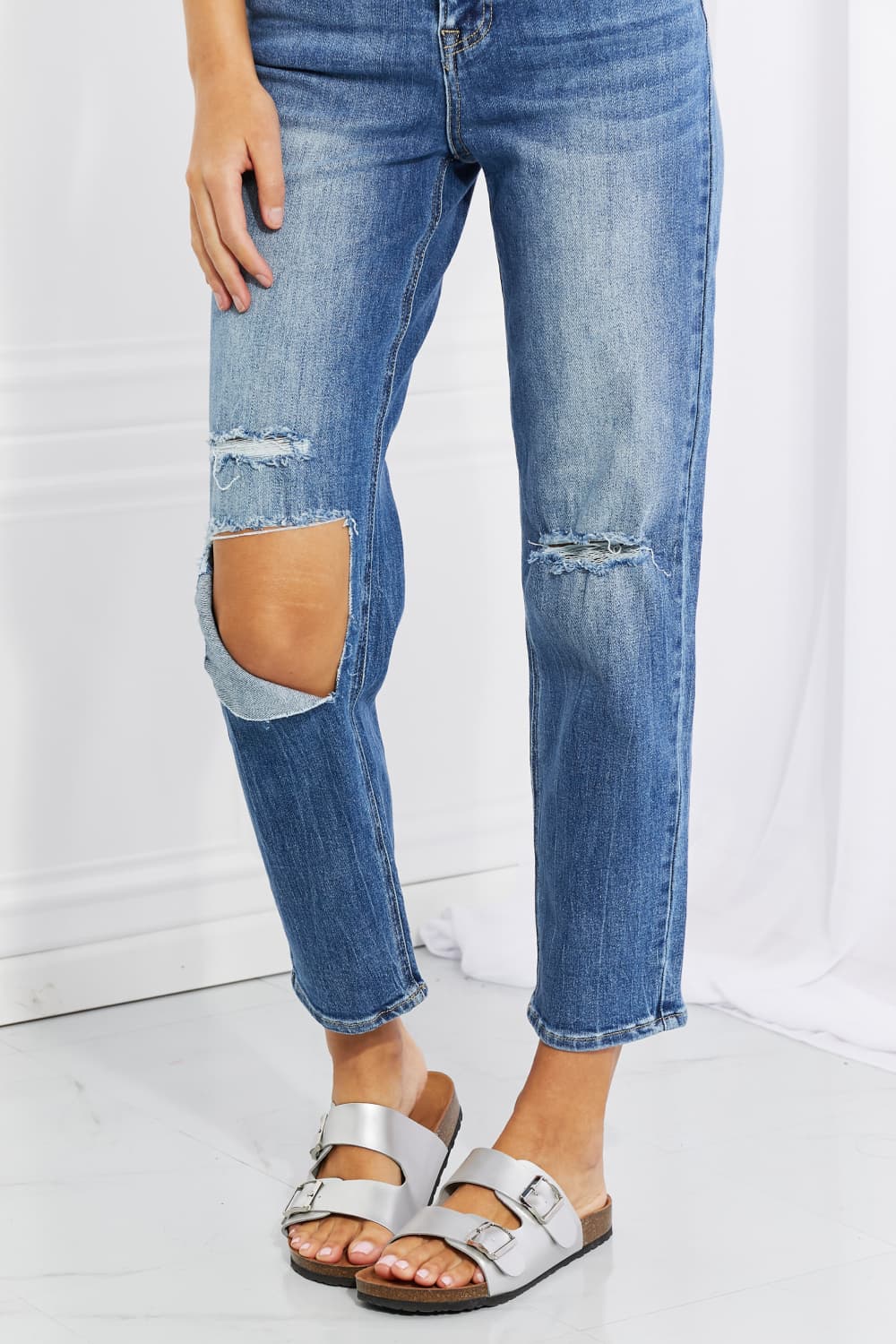 RISEN Full Size Emily High Rise Relaxed Jeans Jeans JT's Designer Fashion