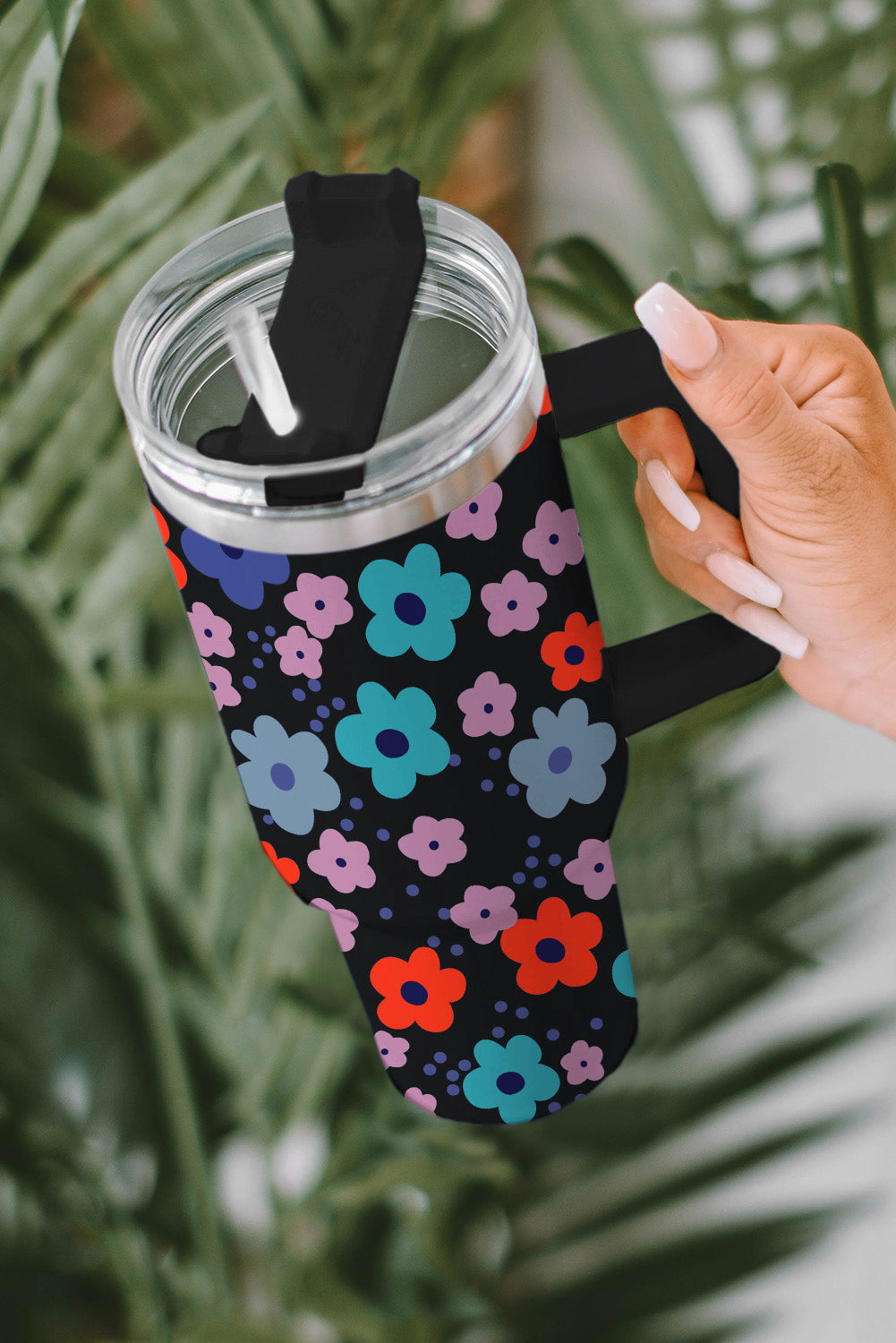 Multicolor Cute Floral 304 Stainless Tumbler Thermos Cup Tumblers JT's Designer Fashion