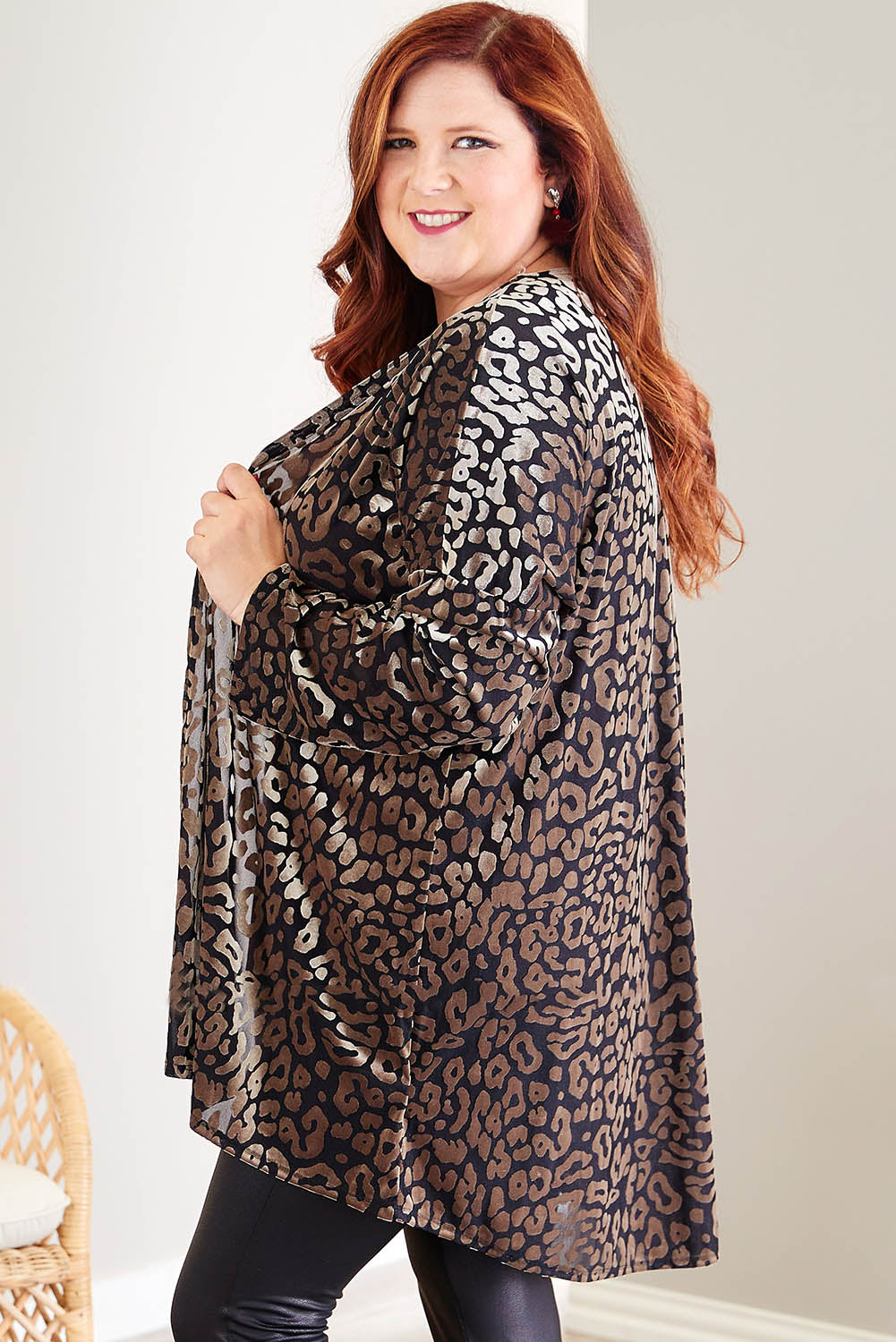 Leopard Animal Print Plus Size Cardigan Plus Size JT's Designer Fashion