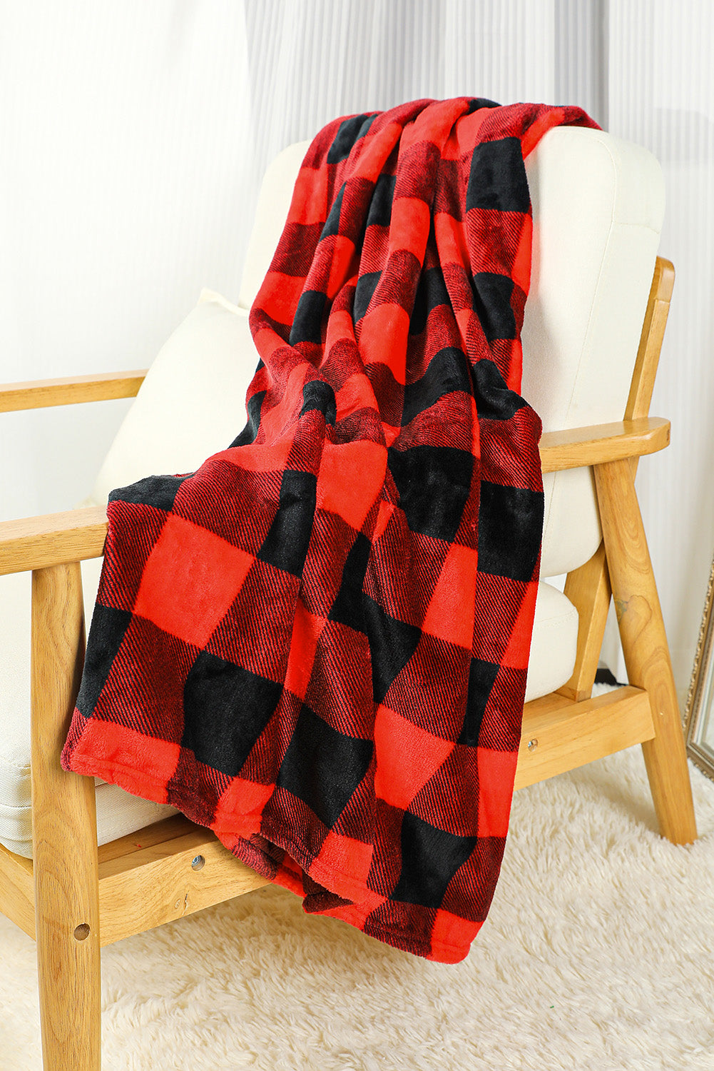 Red Plaid Fleece Blanket 130*150cm Other Accessories JT's Designer Fashion