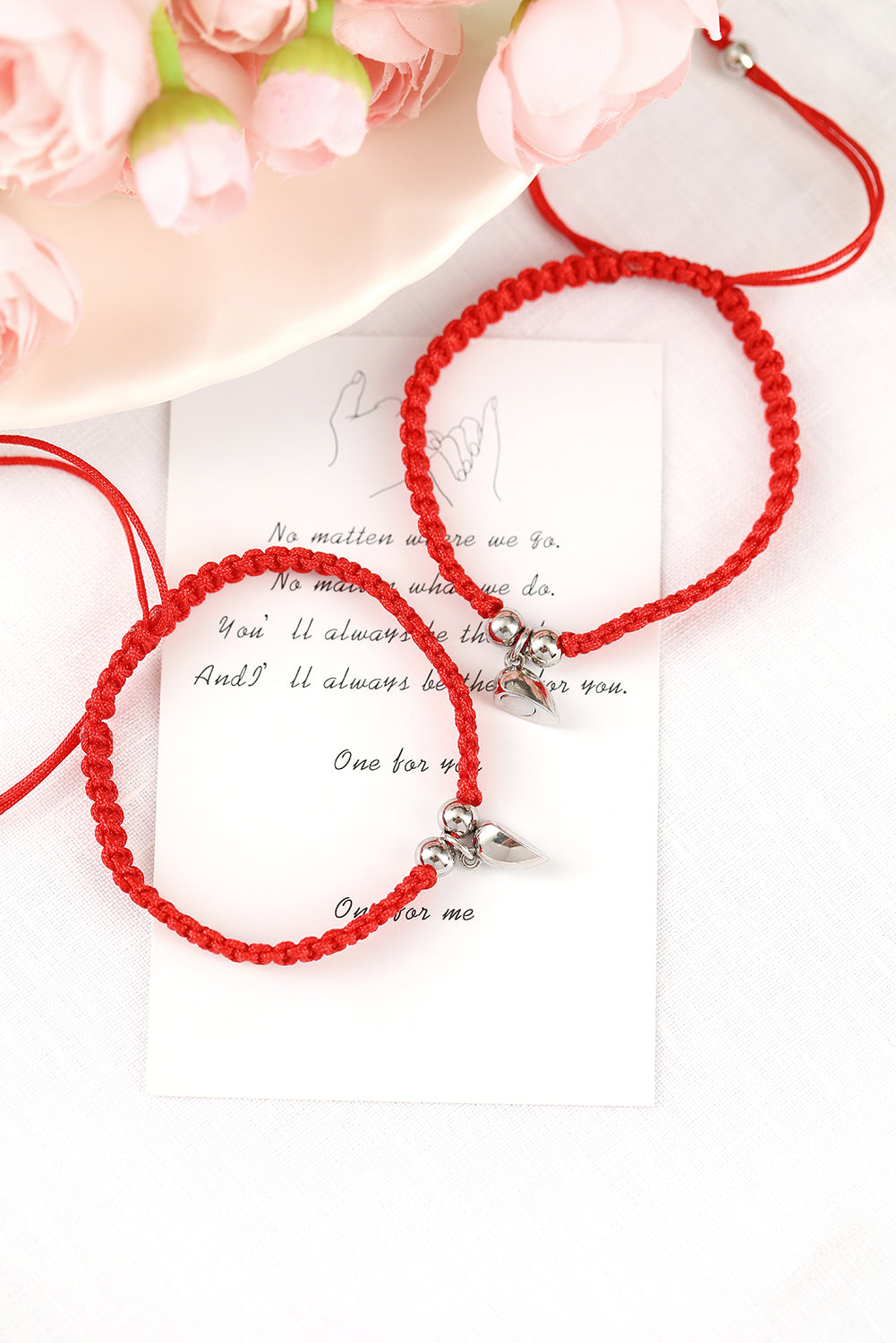 Red Braided Heart Magnet Attraction Charm Valentines Bracelet Jewelry JT's Designer Fashion