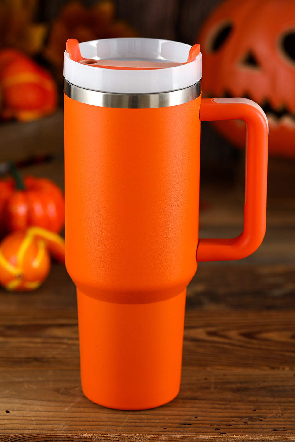 Orange 304 Stainless Steel Vacuum Handle Tumbler Tumblers JT's Designer Fashion