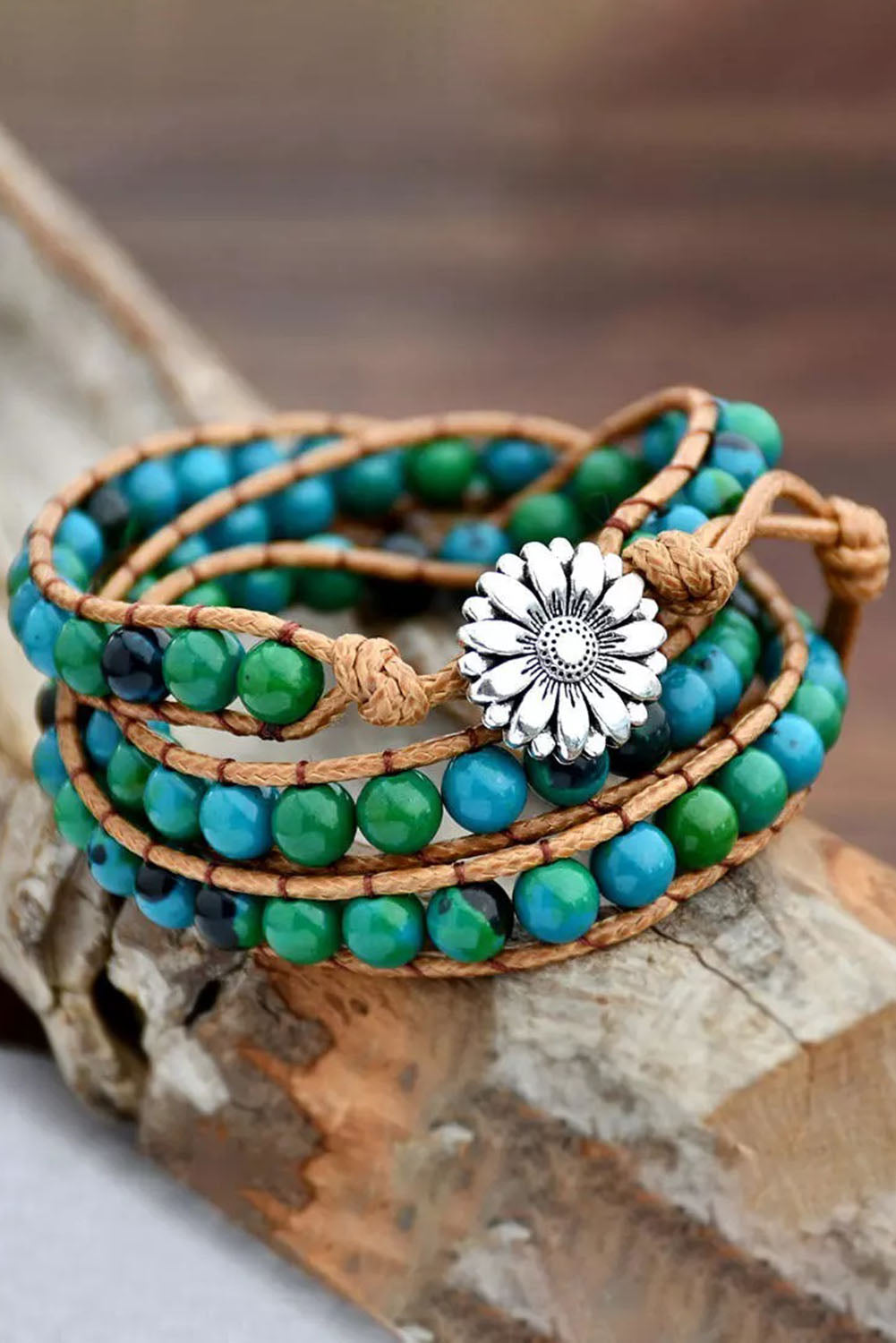 Green Bohemian Beading Multi-Layered Bracelet Jewelry JT's Designer Fashion