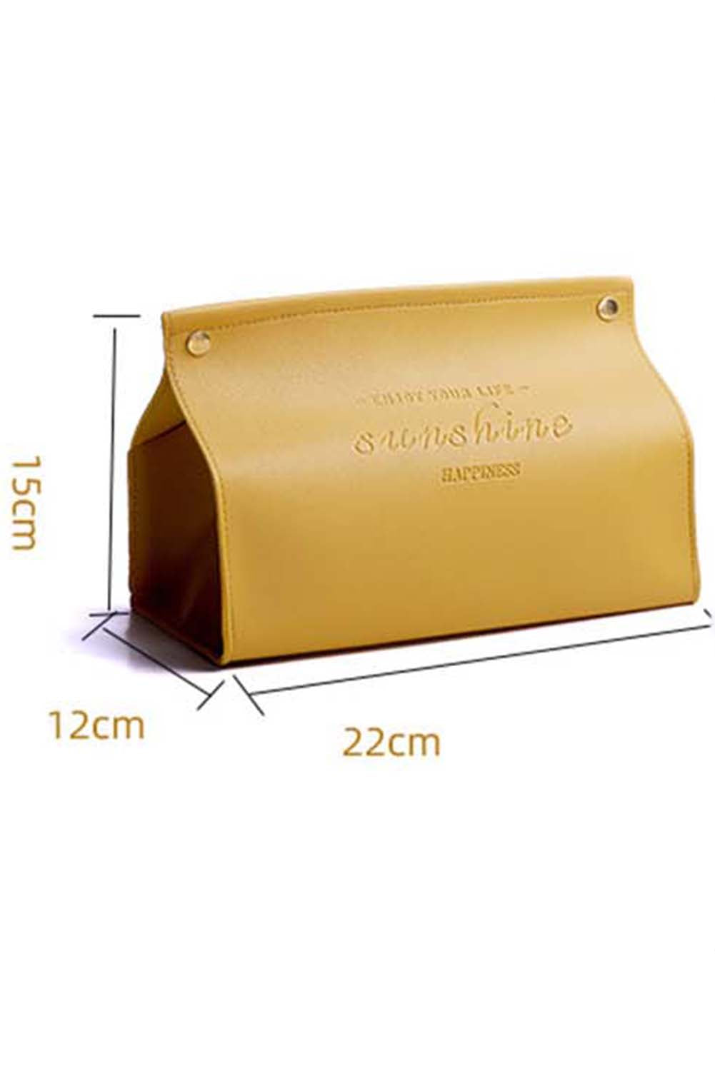 Brown PU Leather Lettered Tissue Storage Box Other Accessories JT's Designer Fashion