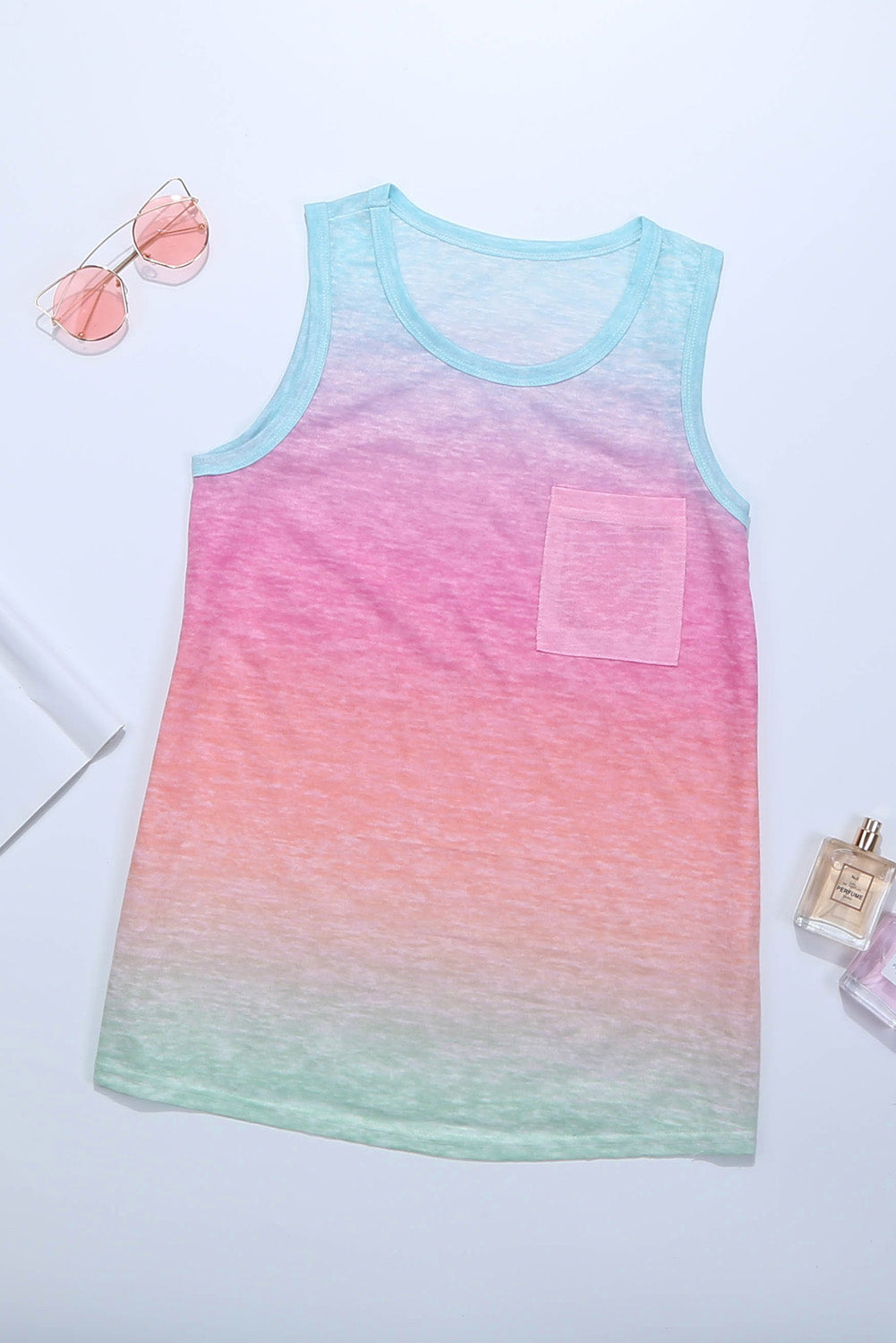 Multicolor Ombre Tank Top Tank Tops JT's Designer Fashion