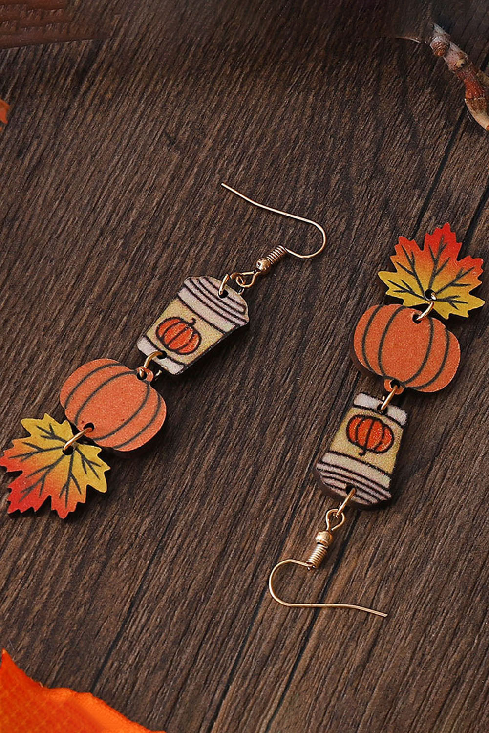 Grapefruit Orange Thanksgiving Pumpkin Maple Leaf Coffee Mug Earrings Jewelry JT's Designer Fashion