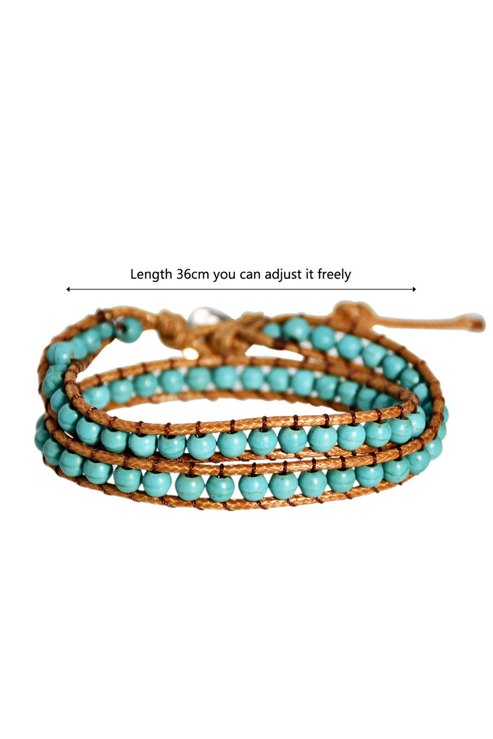 Green Double-Layer Hand-Woven Turquoise Beaded Bracelet Jewelry JT's Designer Fashion