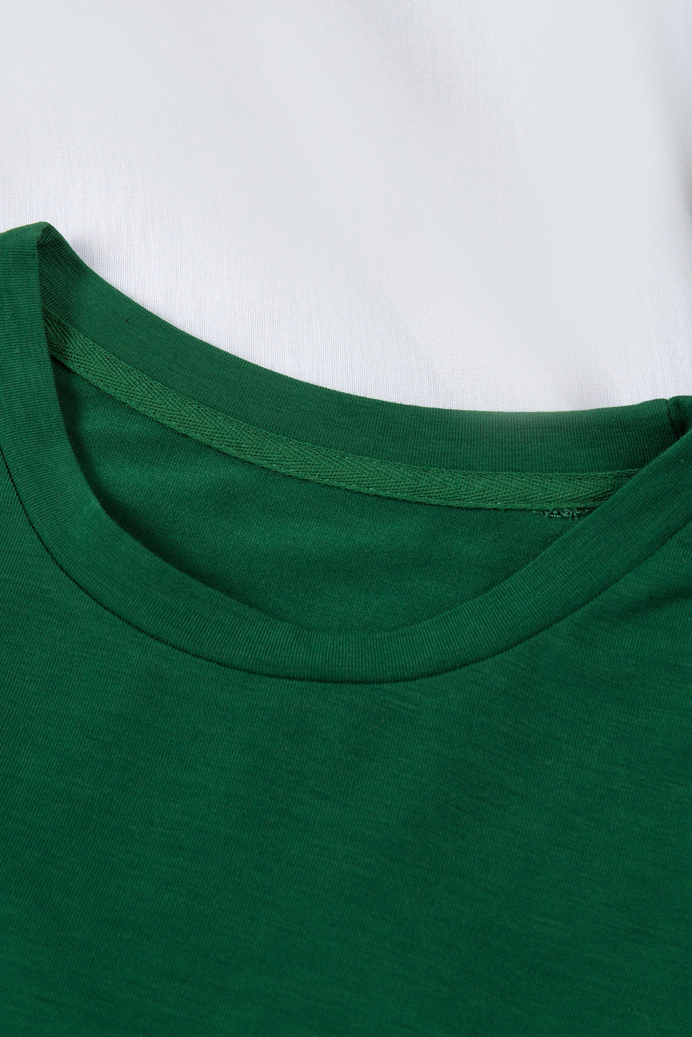 Green Solid Color Crew Neck Tee Tops & Tees JT's Designer Fashion