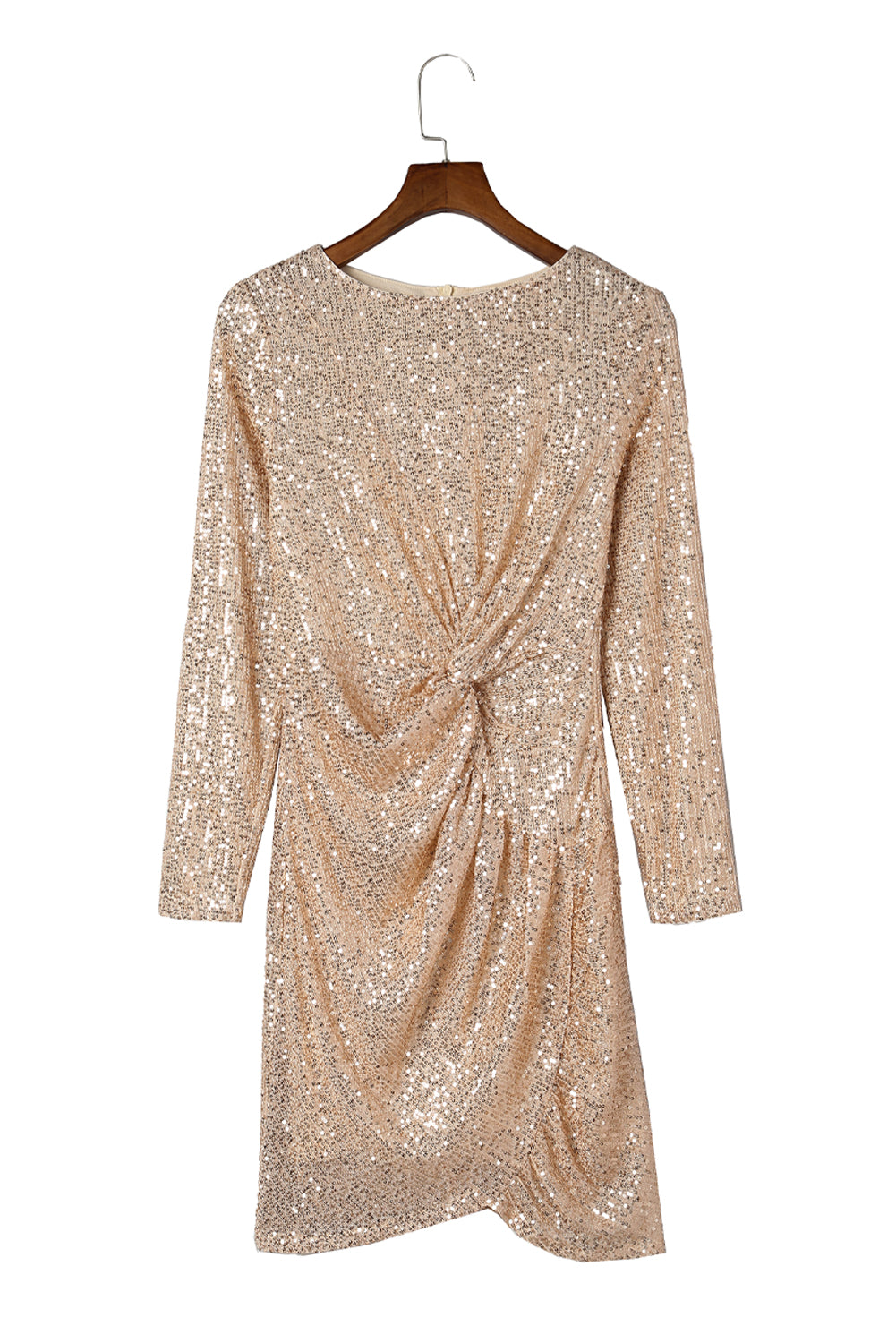 Apricot Knot Pack Hip Sequin Dress Sequin Dresses JT's Designer Fashion