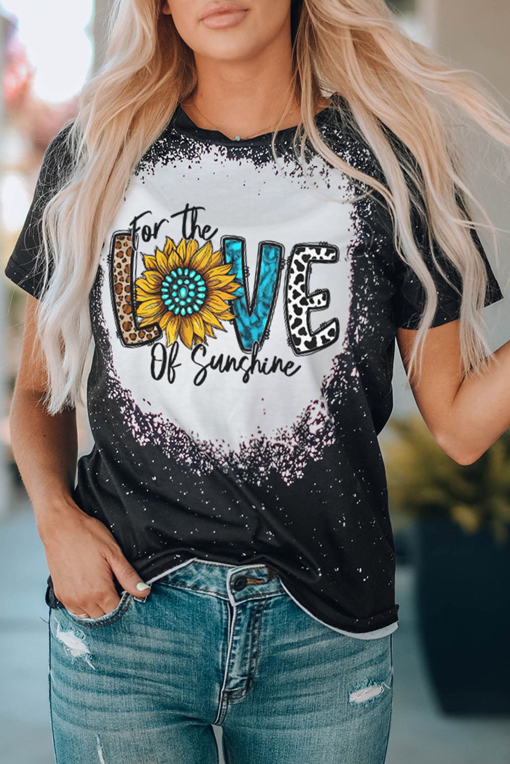 Black Family Matching Western LOVE Graphic Print Color Block Top Family T-shirts JT's Designer Fashion
