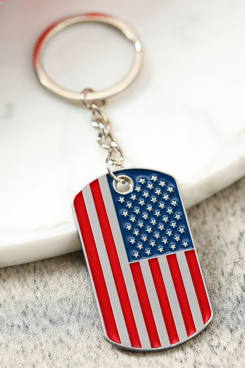 Red Alloy American Flag Print Key Buckle Other Accessories JT's Designer Fashion