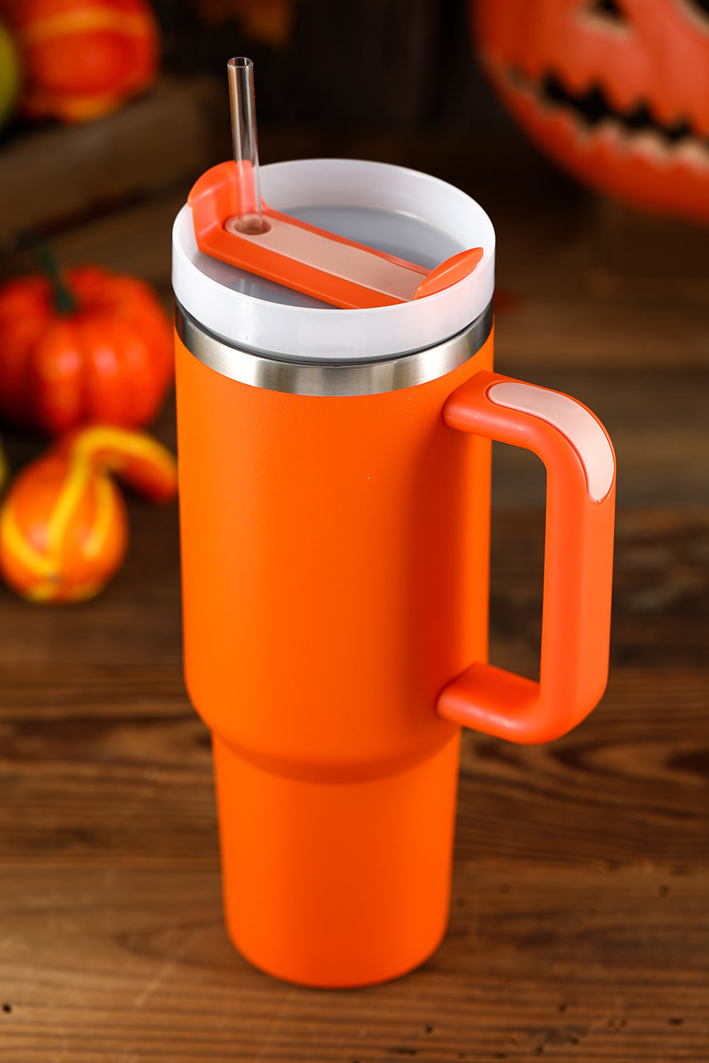 Orange 304 Stainless Steel Vacuum Handle Tumbler Tumblers JT's Designer Fashion