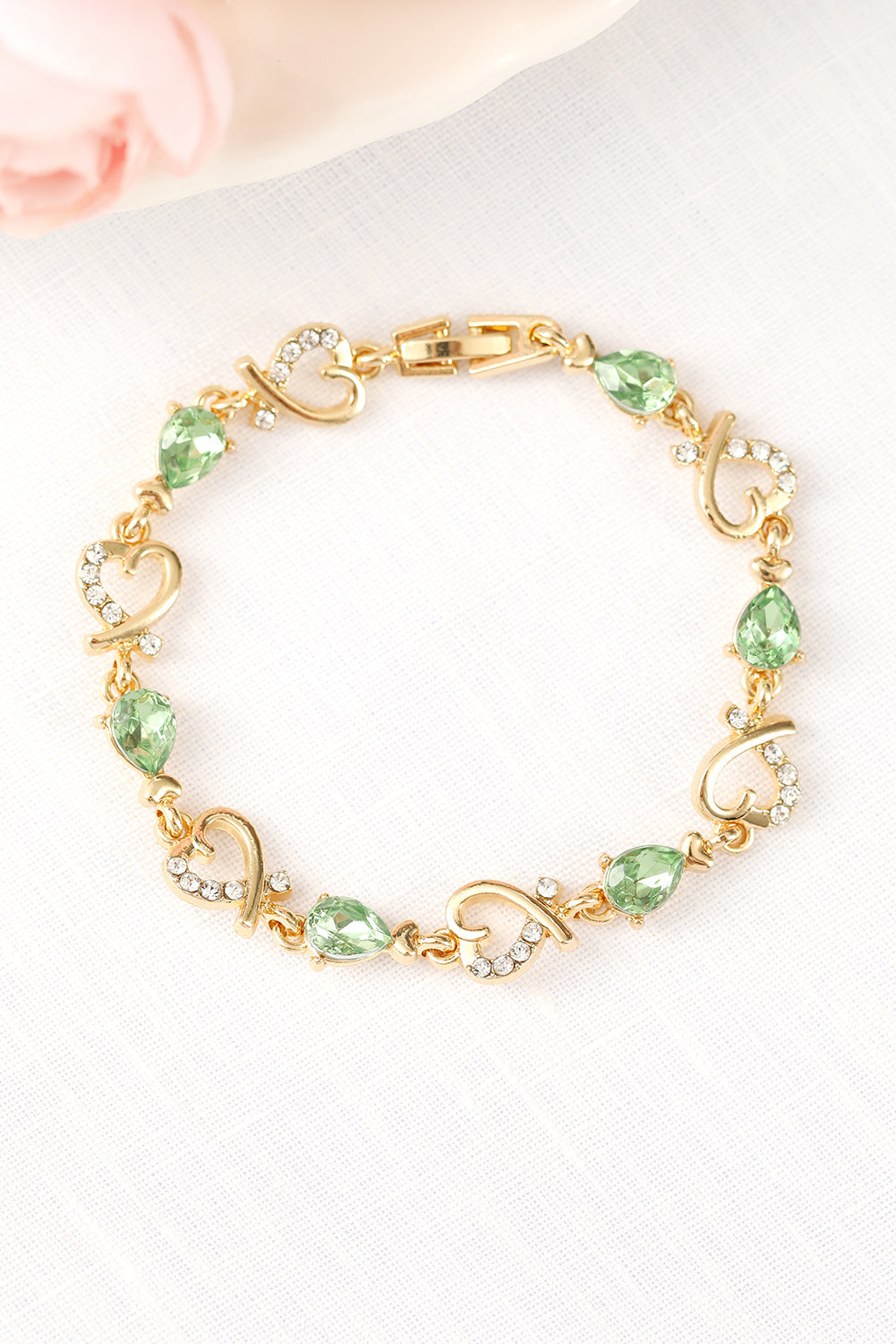 Green Heart Shaped Diamond Bracelet Jewelry JT's Designer Fashion