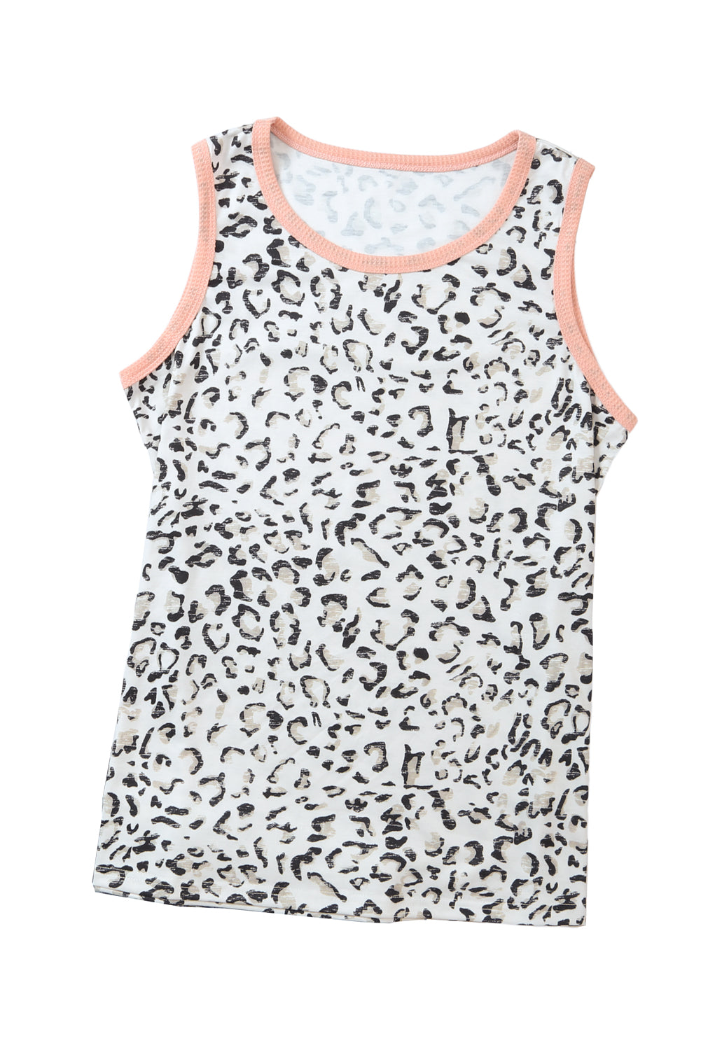 Leopard Fuzzy Print Contrast Trim Tank Top Tank Tops JT's Designer Fashion