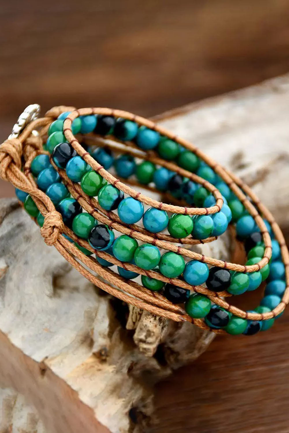 Green Bohemian Beading Multi-Layered Bracelet Jewelry JT's Designer Fashion