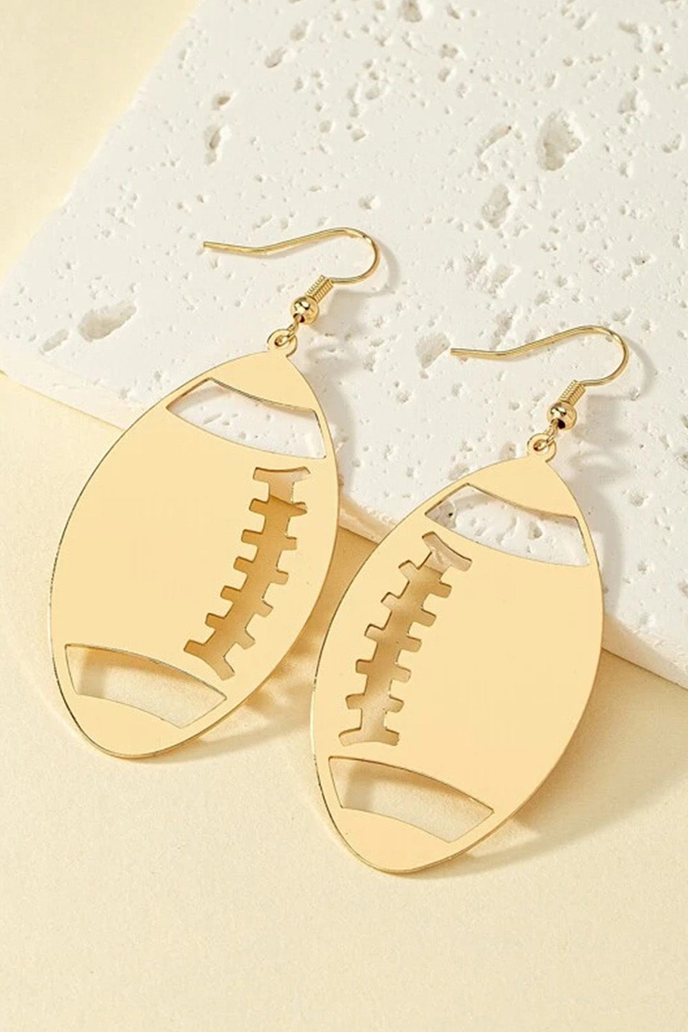 Gold Alloy Rugby Pendant Earrings Jewelry JT's Designer Fashion