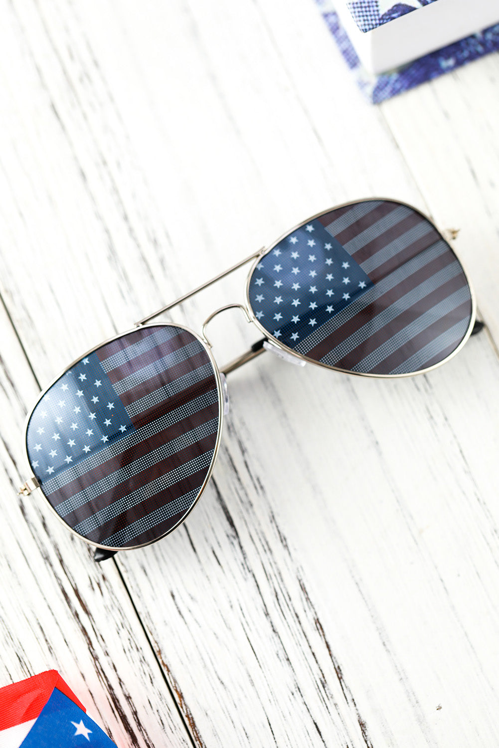 Black American Flag Lens Aviator Sunglasses Other Accessories JT's Designer Fashion