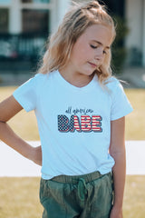 White Family Matching American Flag Babe Printed Kid's Graphic Tee Family T-shirts JT's Designer Fashion