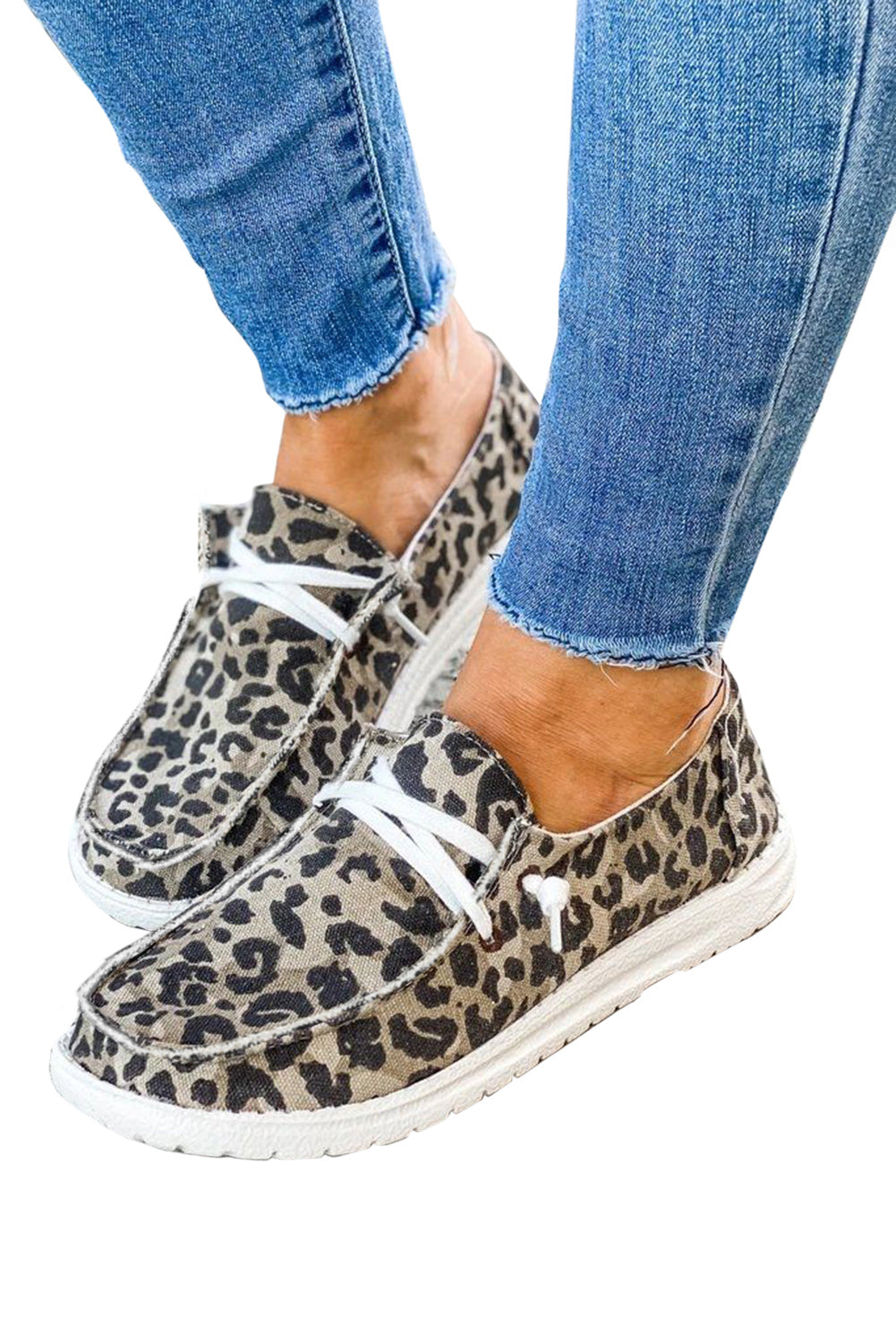 Leopard Slip On Flat Canvas Shoes Women's Shoes JT's Designer Fashion