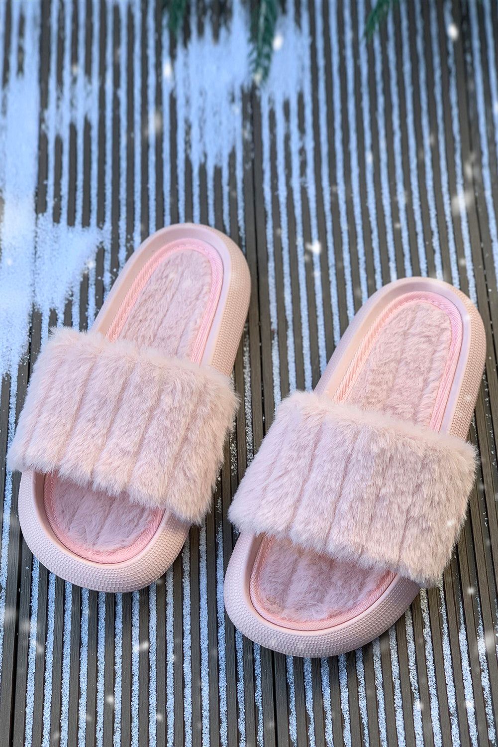 Pink Plush Band Comfy Home Slippers Slippers JT's Designer Fashion