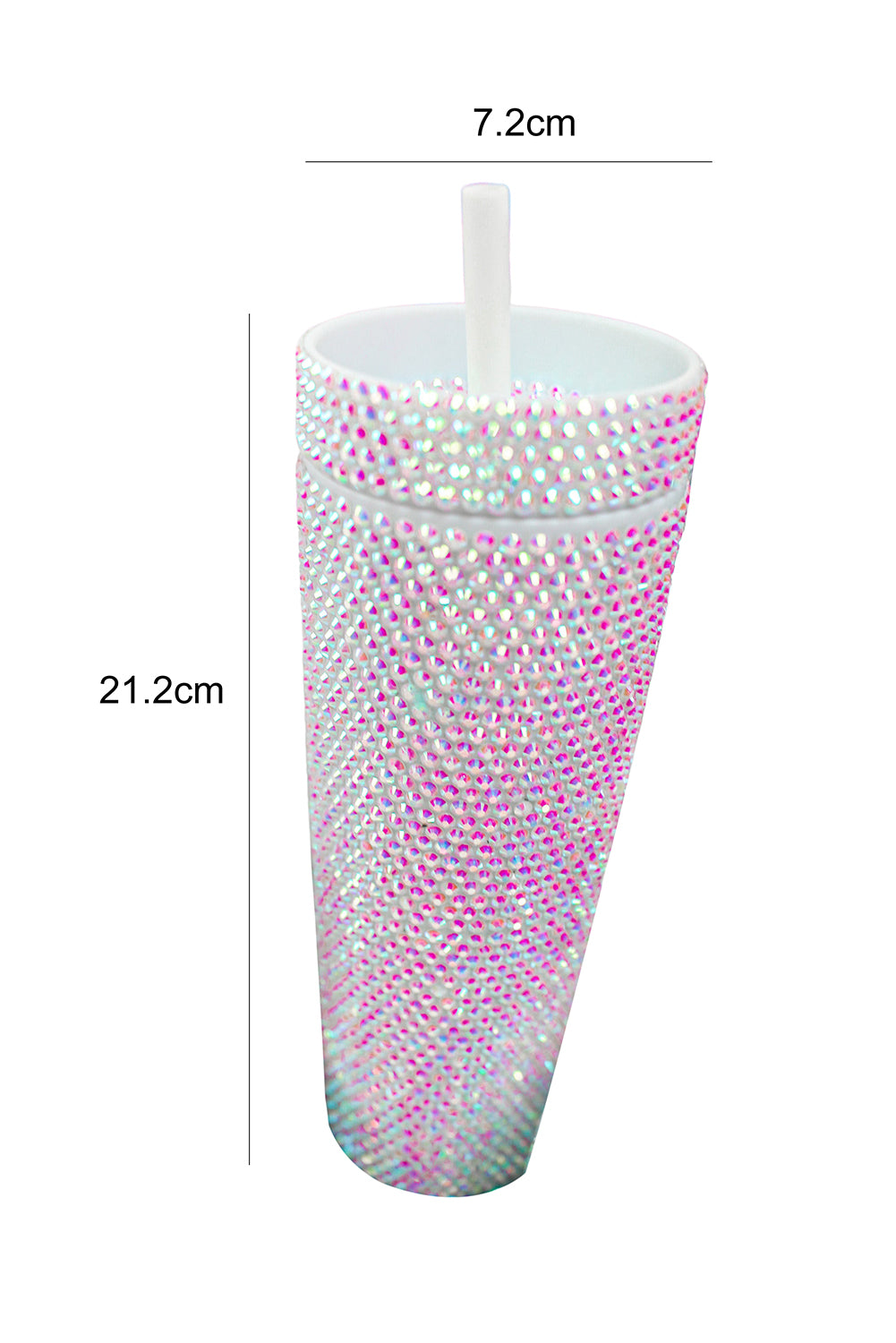 Silver Full Rhinestone Straw Cup Tumblers JT's Designer Fashion