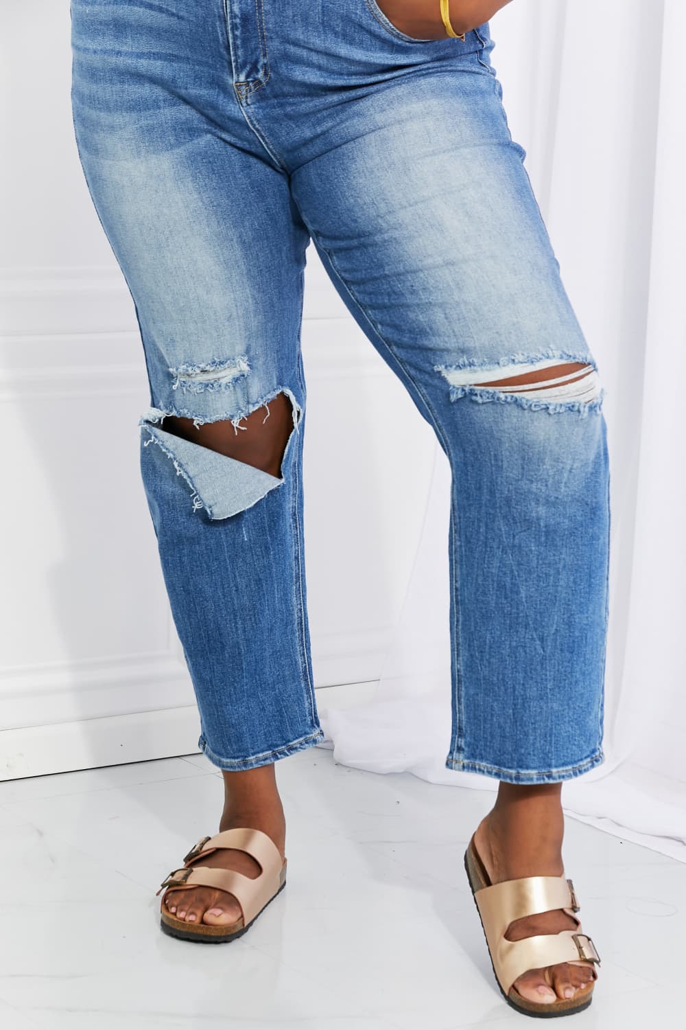 RISEN Full Size Emily High Rise Relaxed Jeans Jeans JT's Designer Fashion