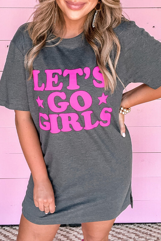 Gray LET T Shirt Dresses JT's Designer FashionS GO GIRLS Casual T Shirt Dress T Shirt Dresses JT's Designer Fashion