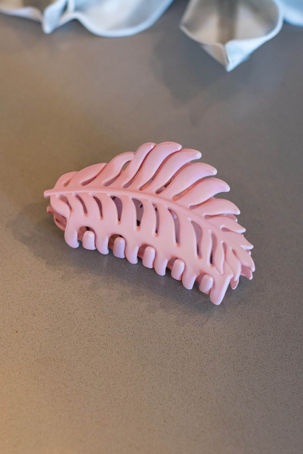 Pink Tropical Leaf Frosted Hair Claw Clip Headwear JT's Designer Fashion