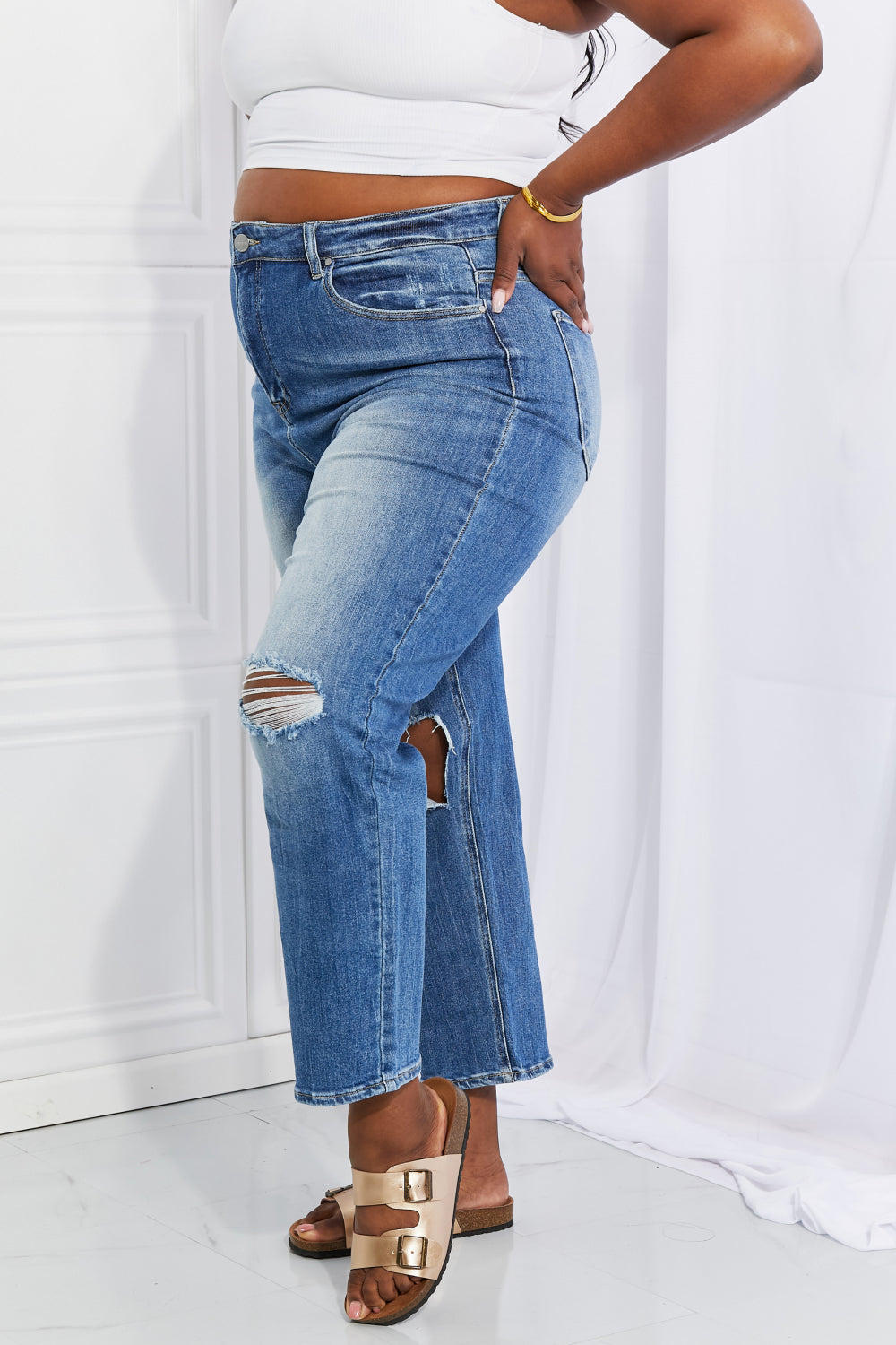 RISEN Full Size Emily High Rise Relaxed Jeans Jeans JT's Designer Fashion