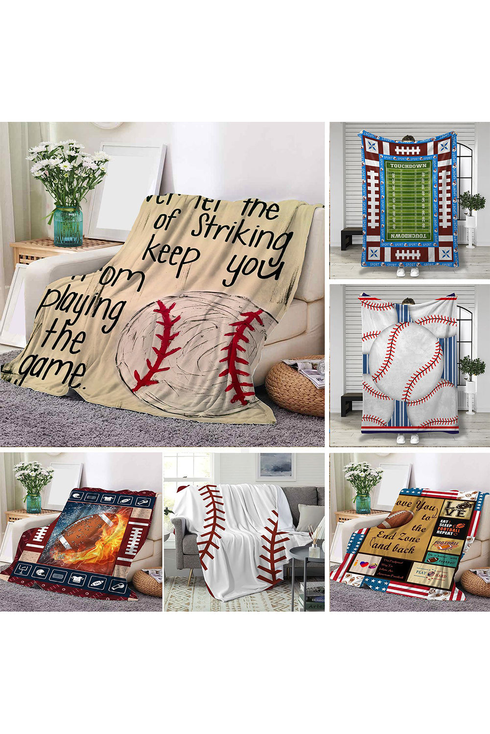 Bright White Ball Game Fashion Fleece Blanket 130*150cm Other Accessories JT's Designer Fashion