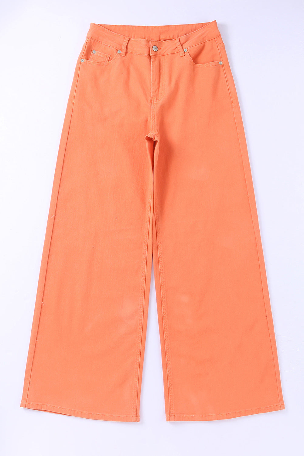 Orange Acid Wash High Waist Wide Leg Jeans Jeans JT's Designer Fashion