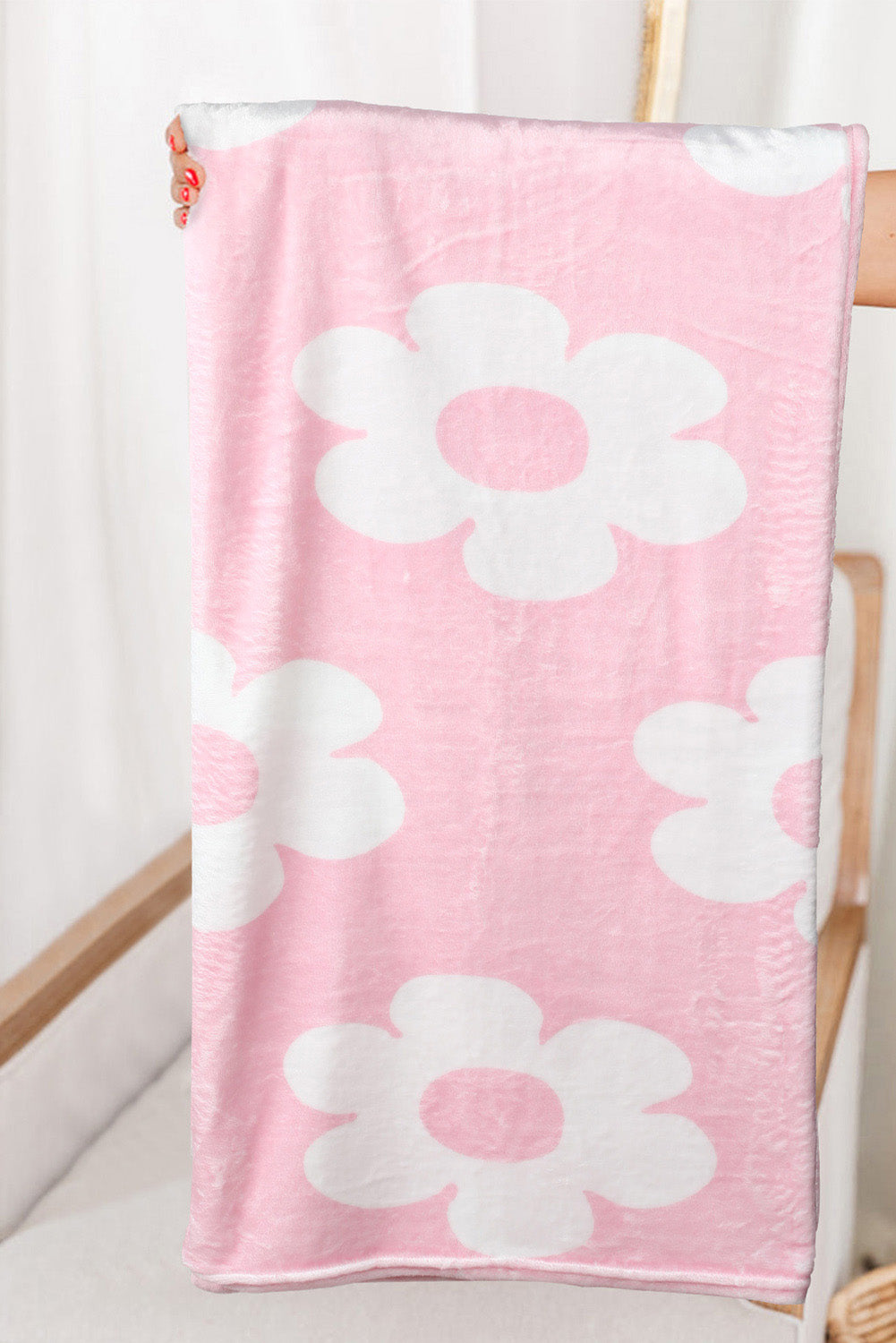 Pink Floral Pattern Square Blanket 76*63cm Other Accessories JT's Designer Fashion