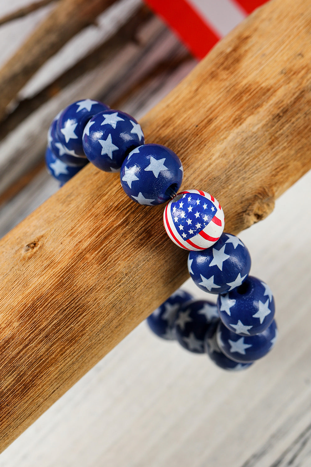 Blue American Flag Accent Starry Beading Bracelet Jewelry JT's Designer Fashion