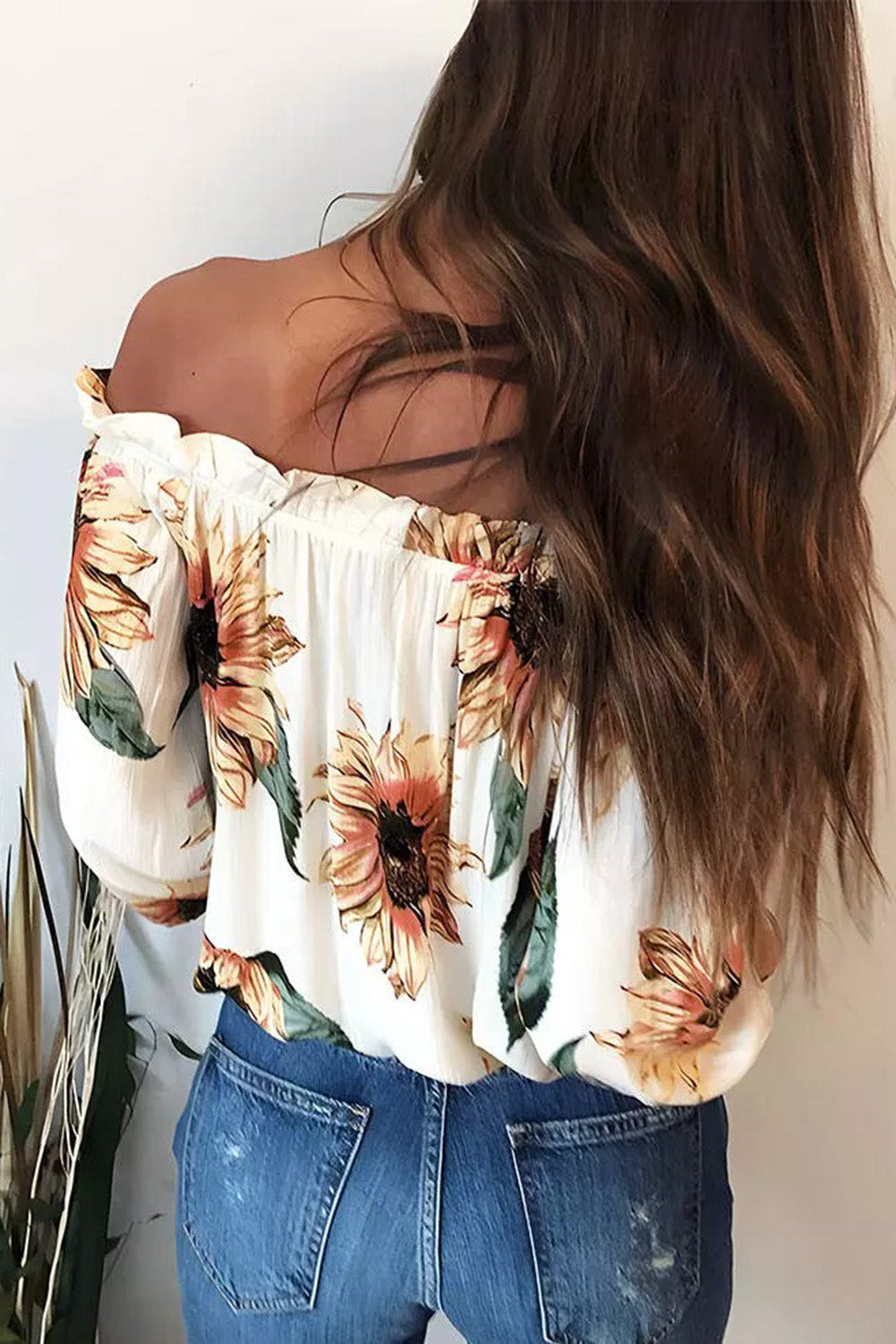 Floral Ruffled Tassel Tie Off Shoulder Blouse Blouses & Shirts JT's Designer Fashion