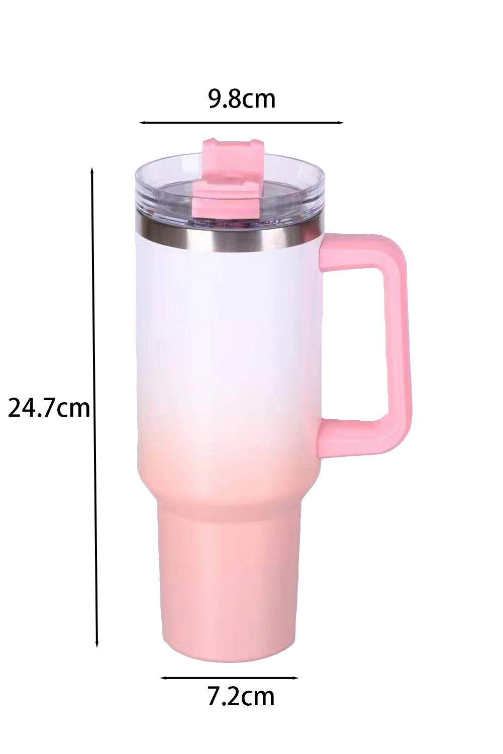 Pink Gradient Color Handled 304 Stainless Steel Vacuum Cup Tumblers JT's Designer Fashion