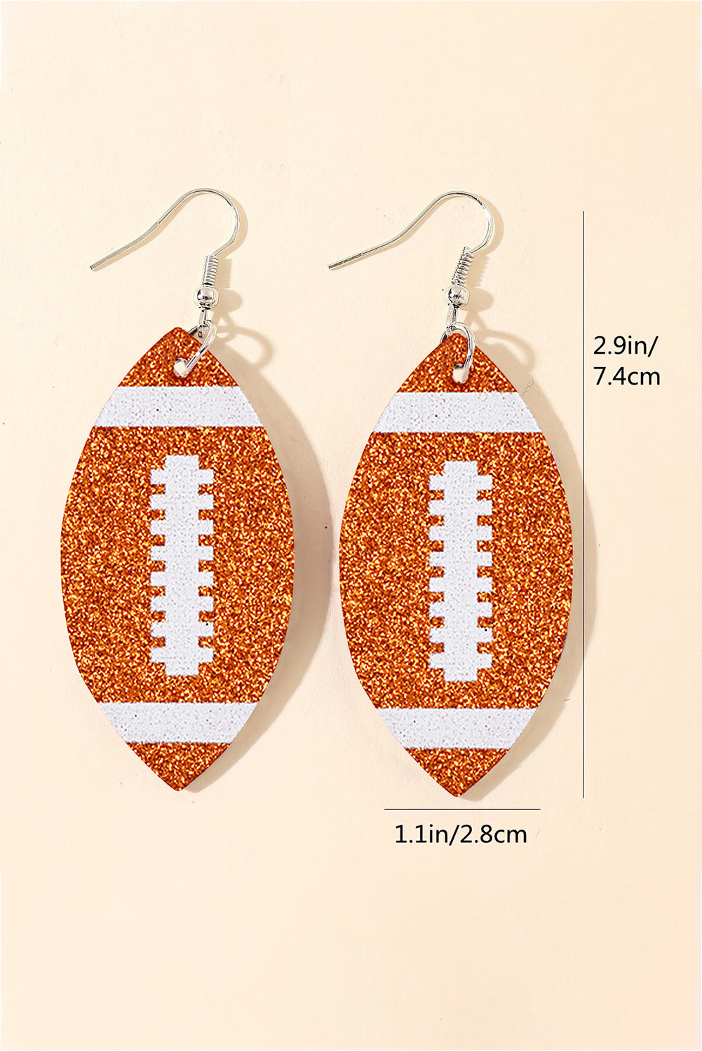 Grapefruit Orange Sequin Rugby Drop Earrings Jewelry JT's Designer Fashion