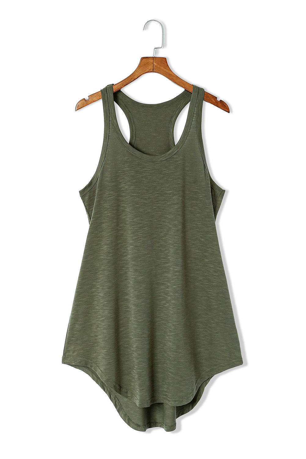 Green U Neck Racer Back Soft Tank Dress Mini Dresses JT's Designer Fashion