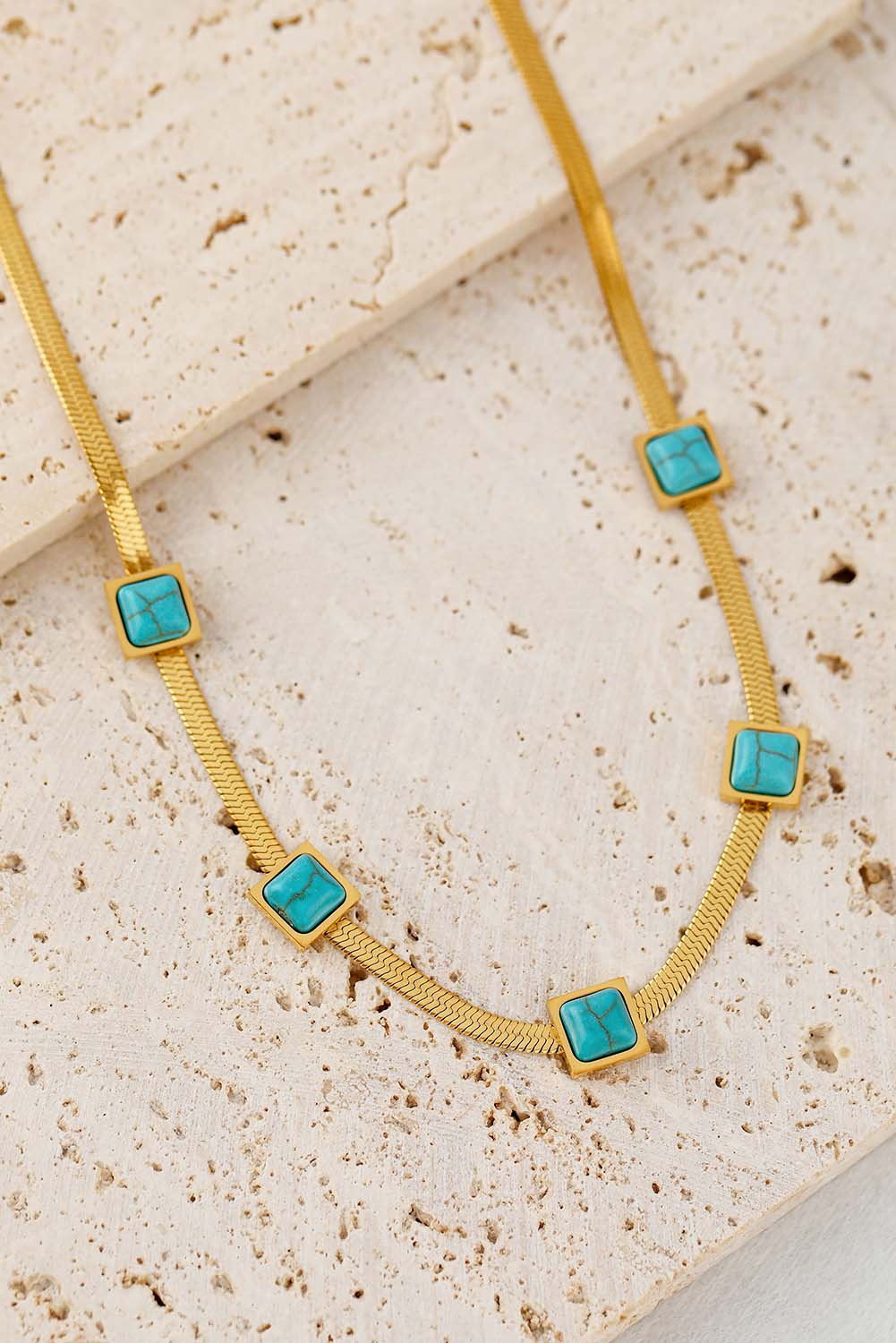 Gold Turquoise Snake Bone Choker Jewelry JT's Designer Fashion