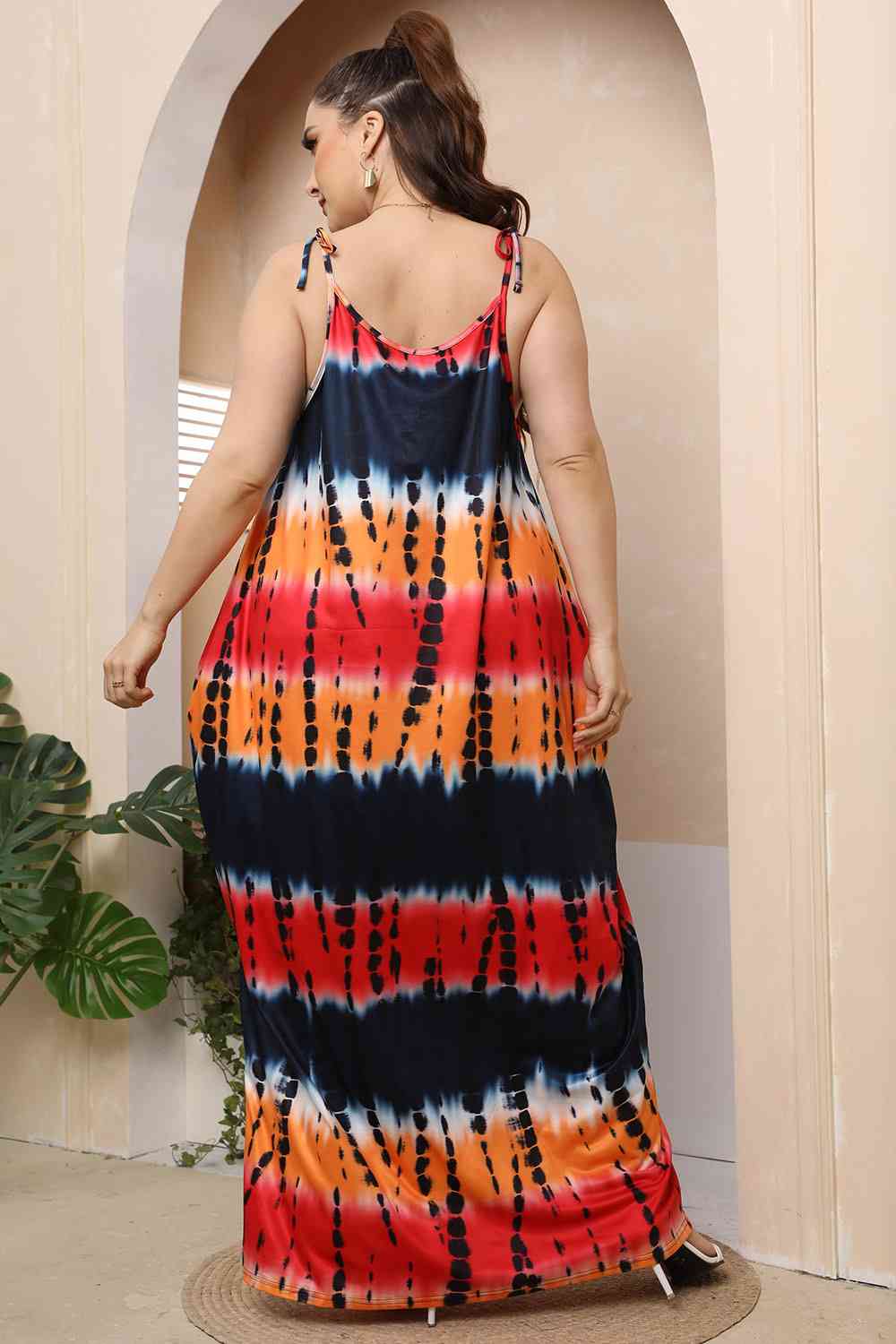 Plus Size Tie-Shoulder Maxi Dress Maxi Dresses JT's Designer Fashion