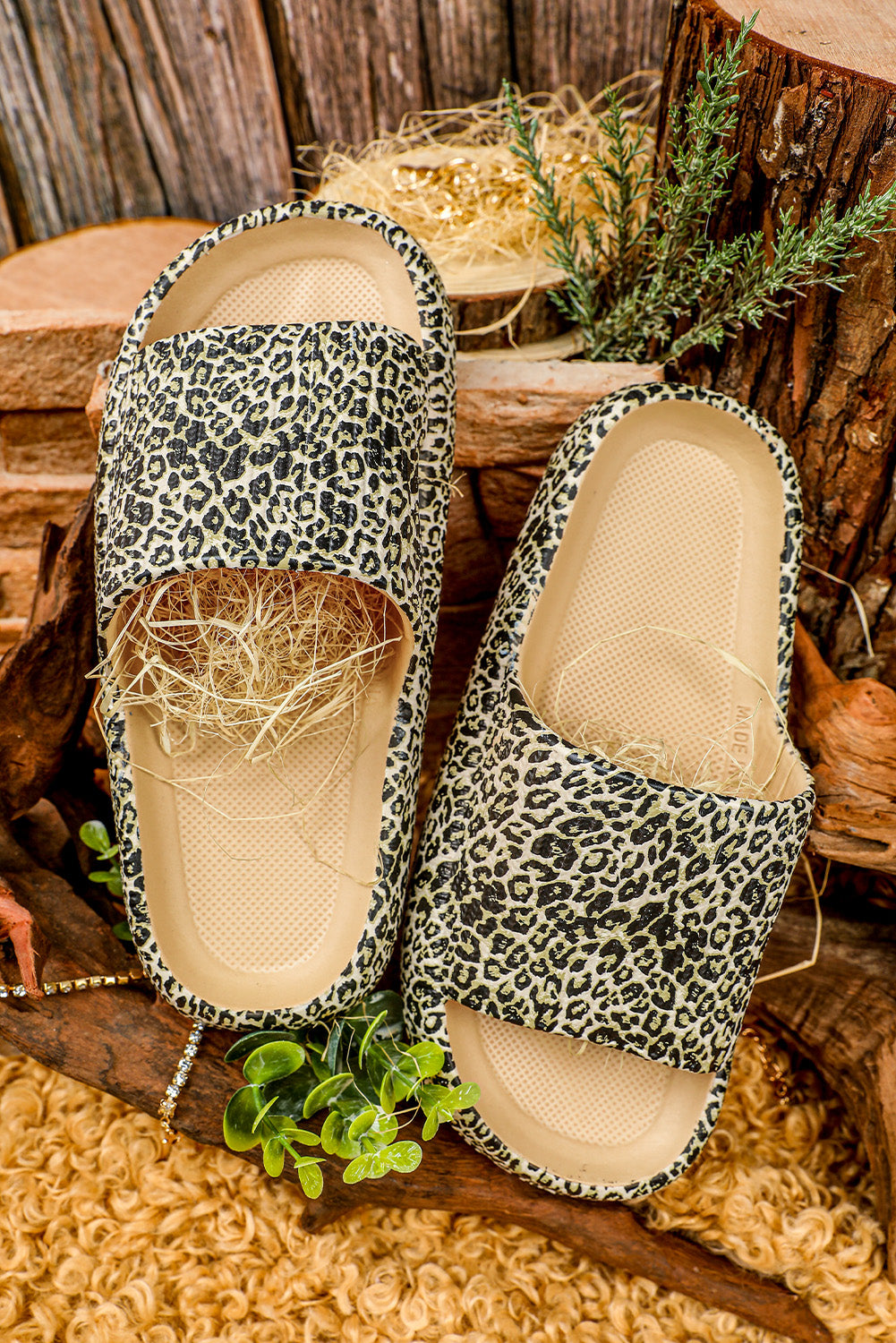 Leopard Soft Rubber Slippers Slippers JT's Designer Fashion