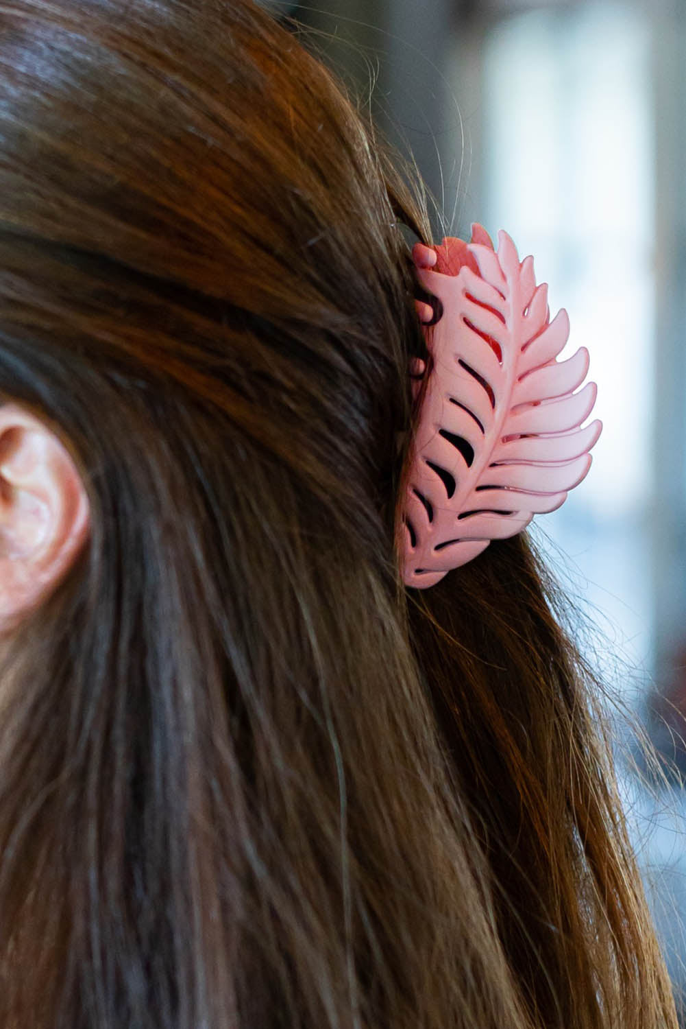 Pink Tropical Leaf Frosted Hair Claw Clip Headwear JT's Designer Fashion