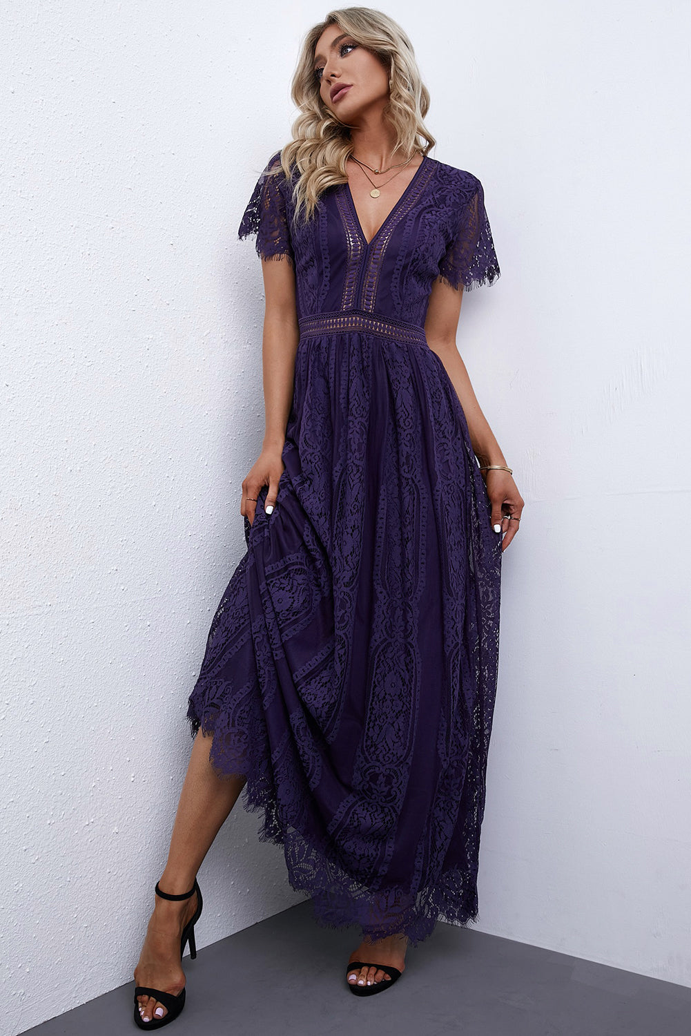 Violet Blue Fill Your Heart Lace Maxi Dress Maxi Dresses JT's Designer Fashion