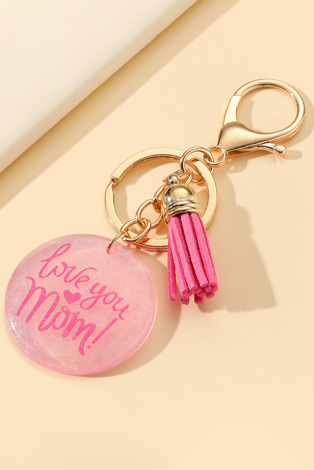 Pink Mom Crystal Charm Tassel Keychain Other Accessories JT's Designer Fashion