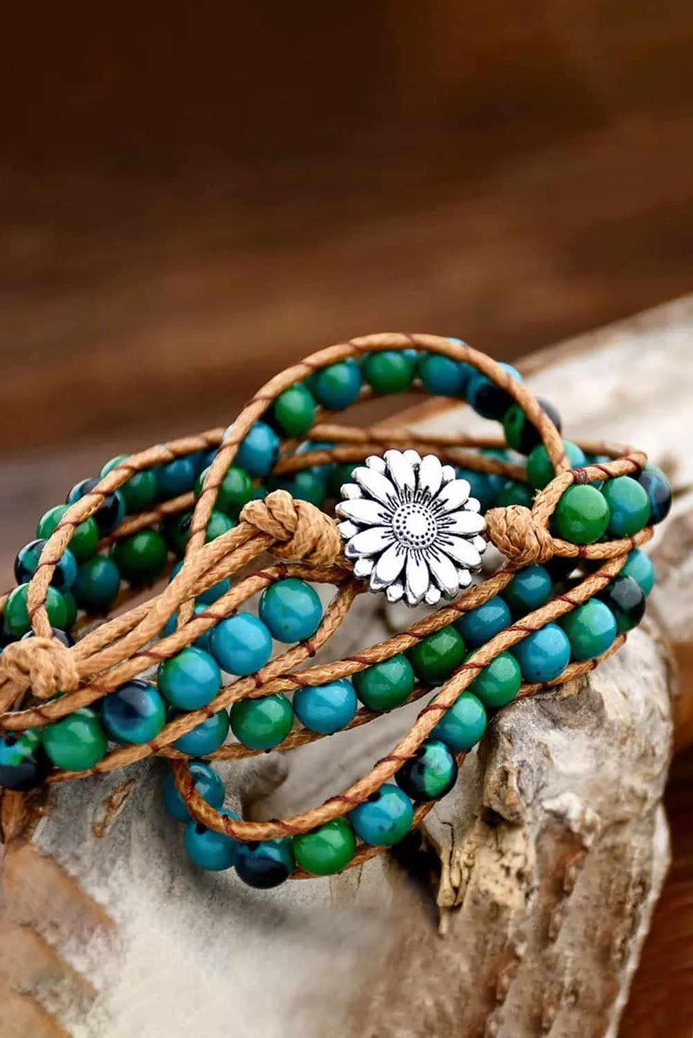 Green Bohemian Beading Multi-Layered Bracelet Jewelry JT's Designer Fashion