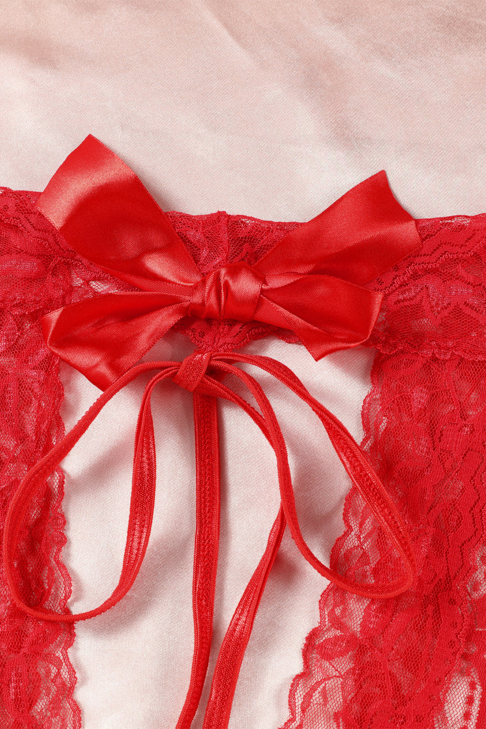 Red Bow Knot Cut Out Lace Teddy Lingerie Teddy Lingerie JT's Designer Fashion